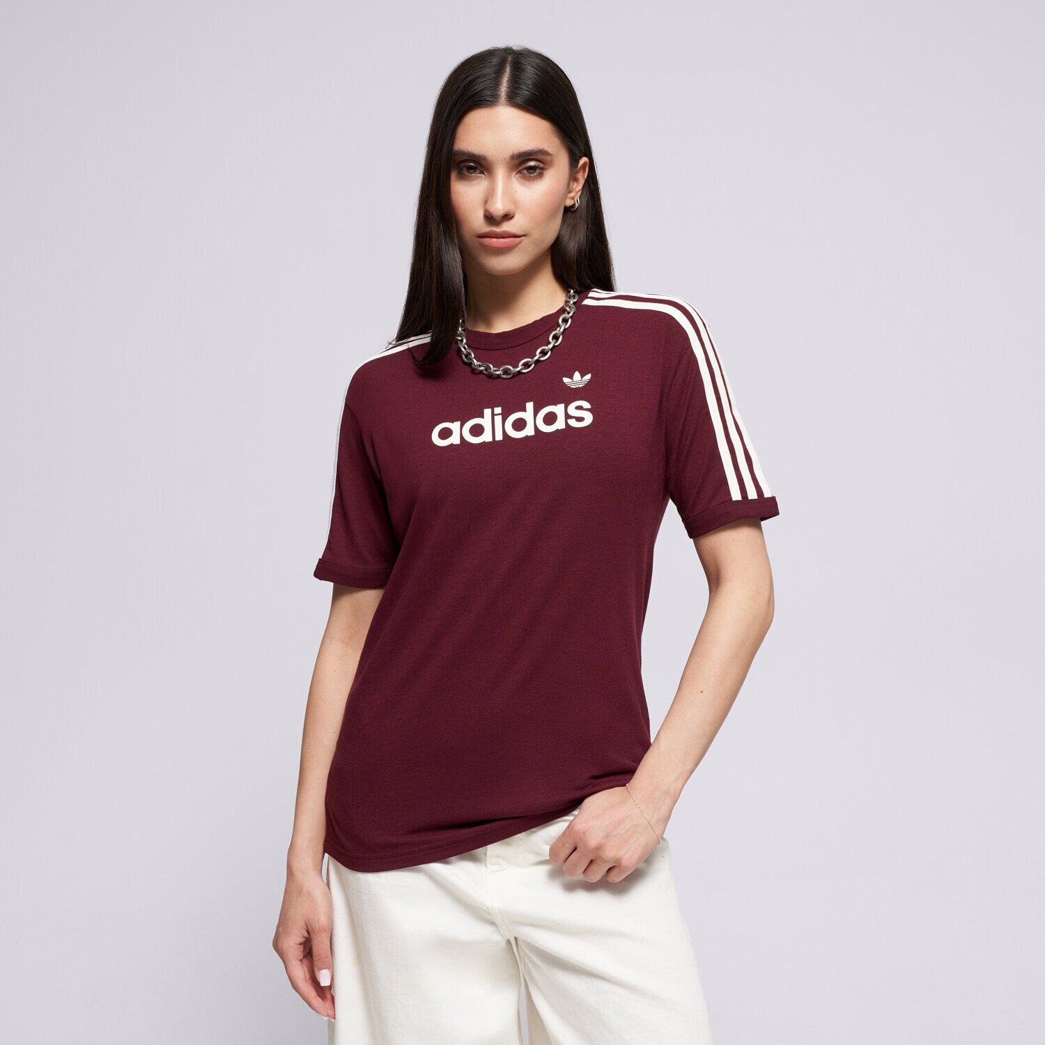 Femei tricou ADIDAS TRICOU LINEAR TEE KD3710 Bordo