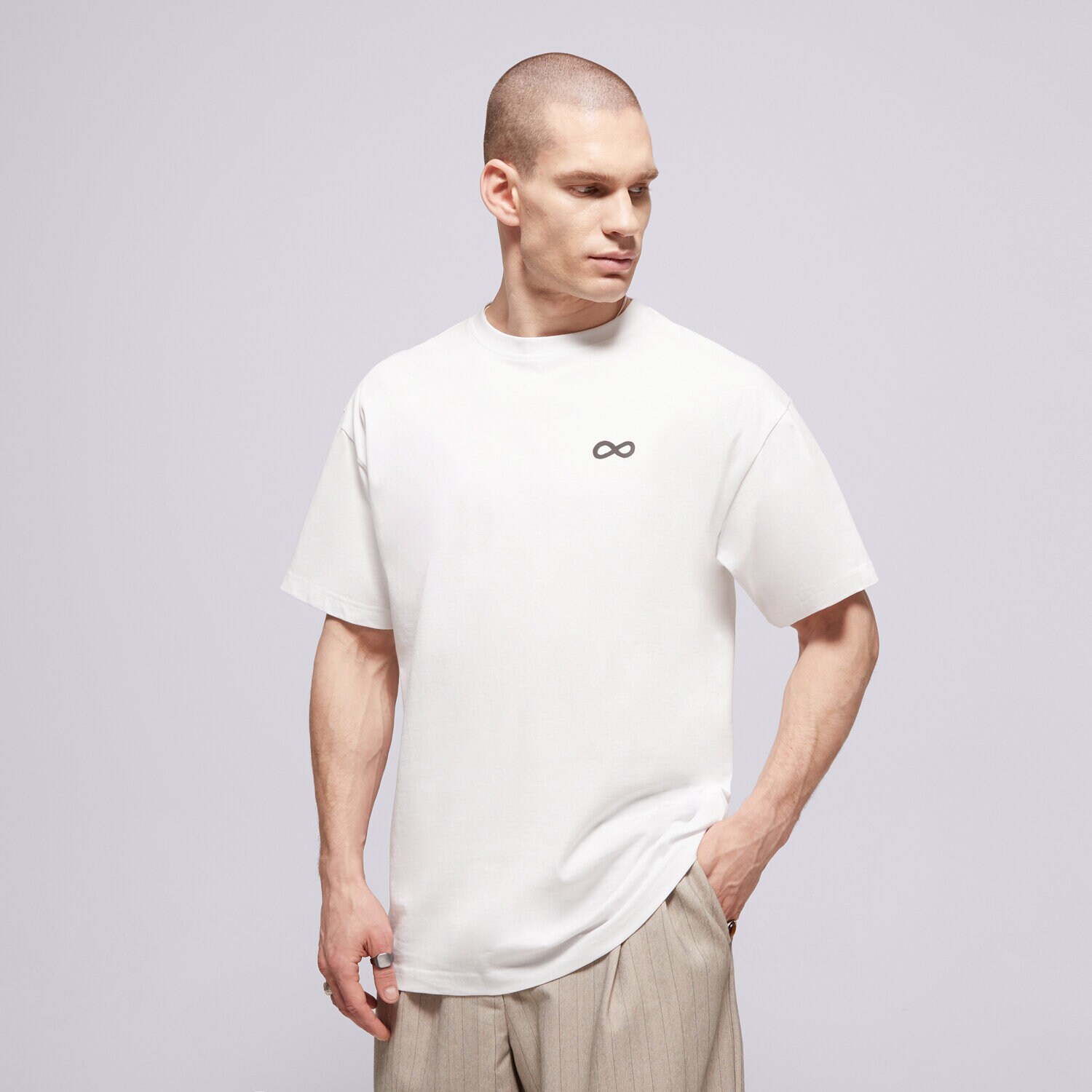 Bărbați tricou PROSTO TRICOU BIG LOG INFINITY WHITE KL261MTEE1031 Alb