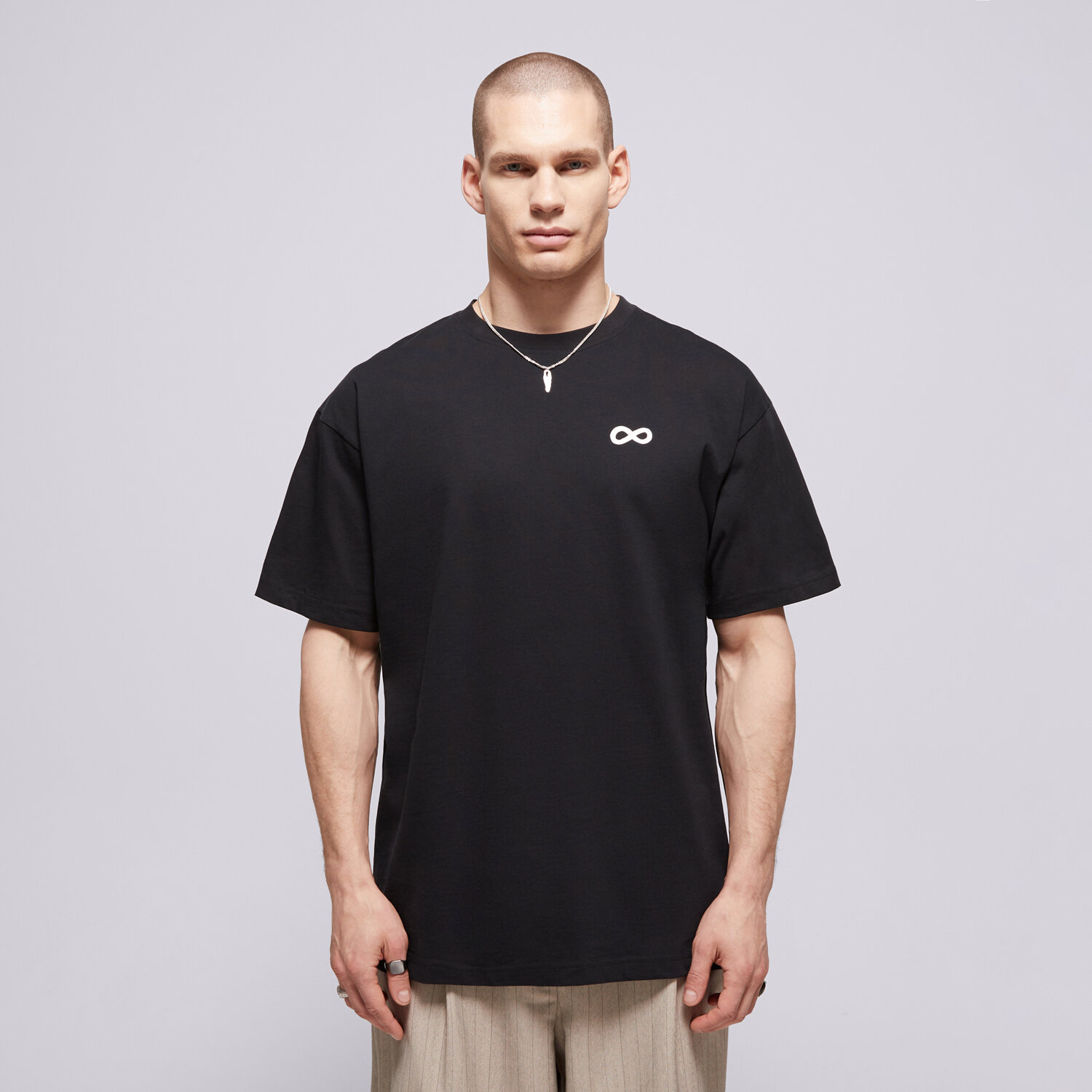 Bărbați tricou PROSTO TRICOU BIG LOG INFINITY BLACK KL261MTEE1032 Negru