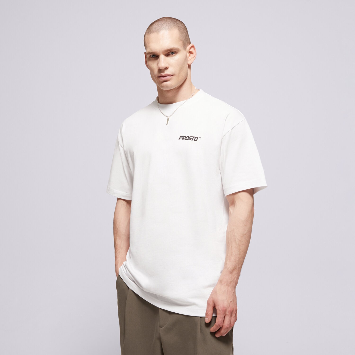 Bărbați tricou PROSTO TRICOU WEAR THE STREET WHITE KL261MTEE1181 Alb