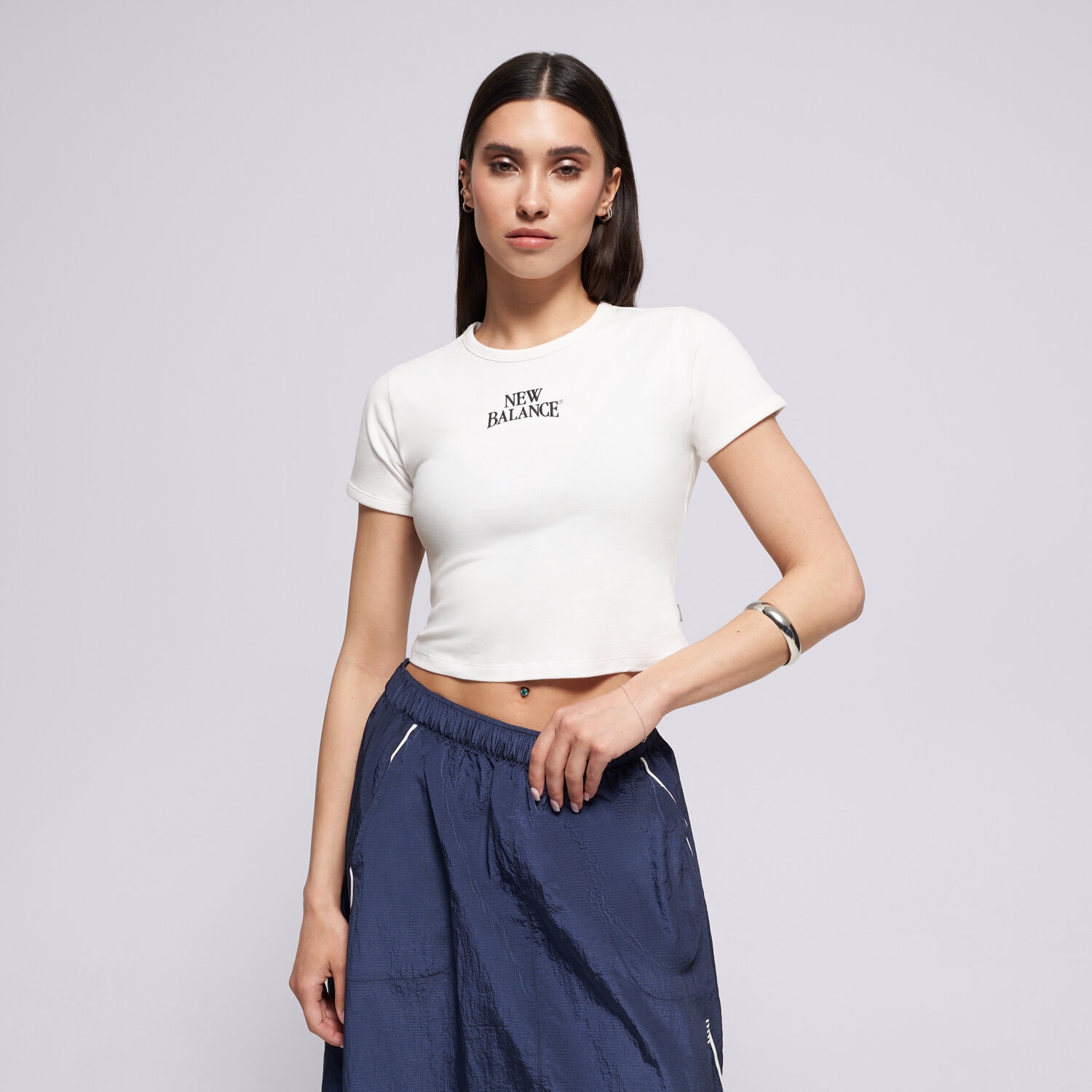 Femei tricou NEW BALANCE TRICOU LINEAR HERITAGE RINGER TRICOU WT61Y33QWT Alb