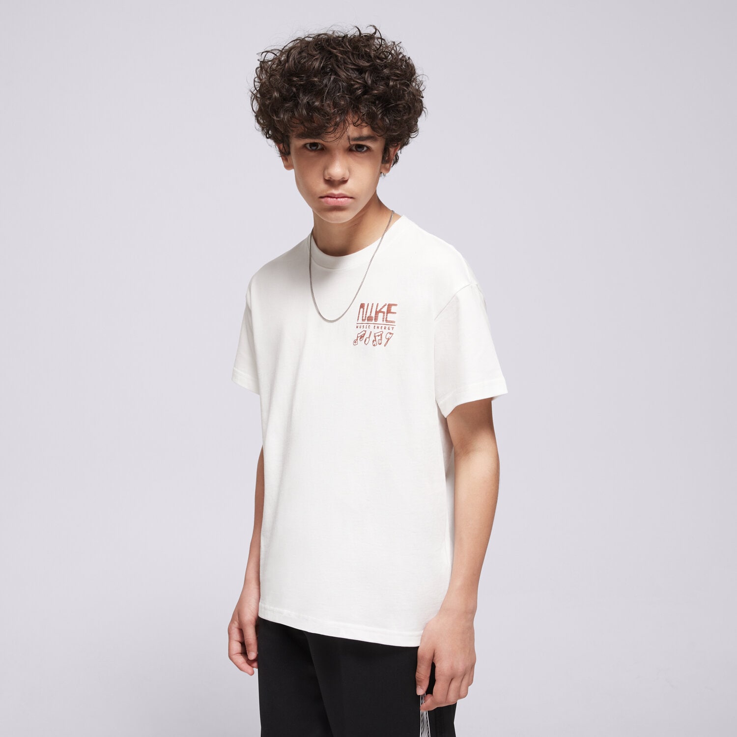Copii tricou NIKE TRICOU K NSW TEE M90 SWOOSH SOUNDS BOY IR5178-100 Alb