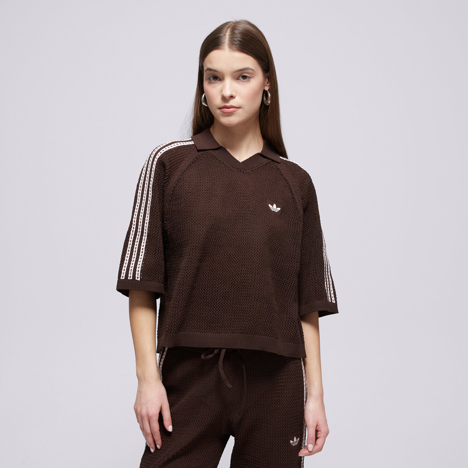 Femei tricou ADIDAS TRICOU CROCHET POLO KE0198 Maro