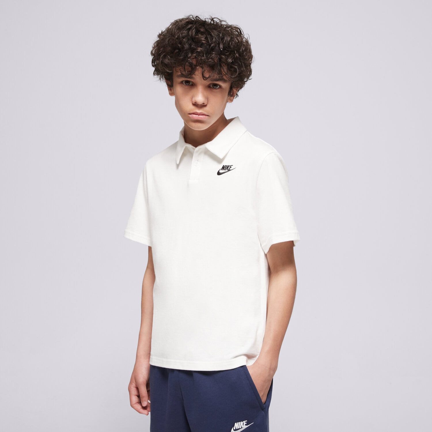 Copii tricou NIKE POLO K NSW CLUB KNIT SS POLO LBR BOY IF2841-100 Alb
