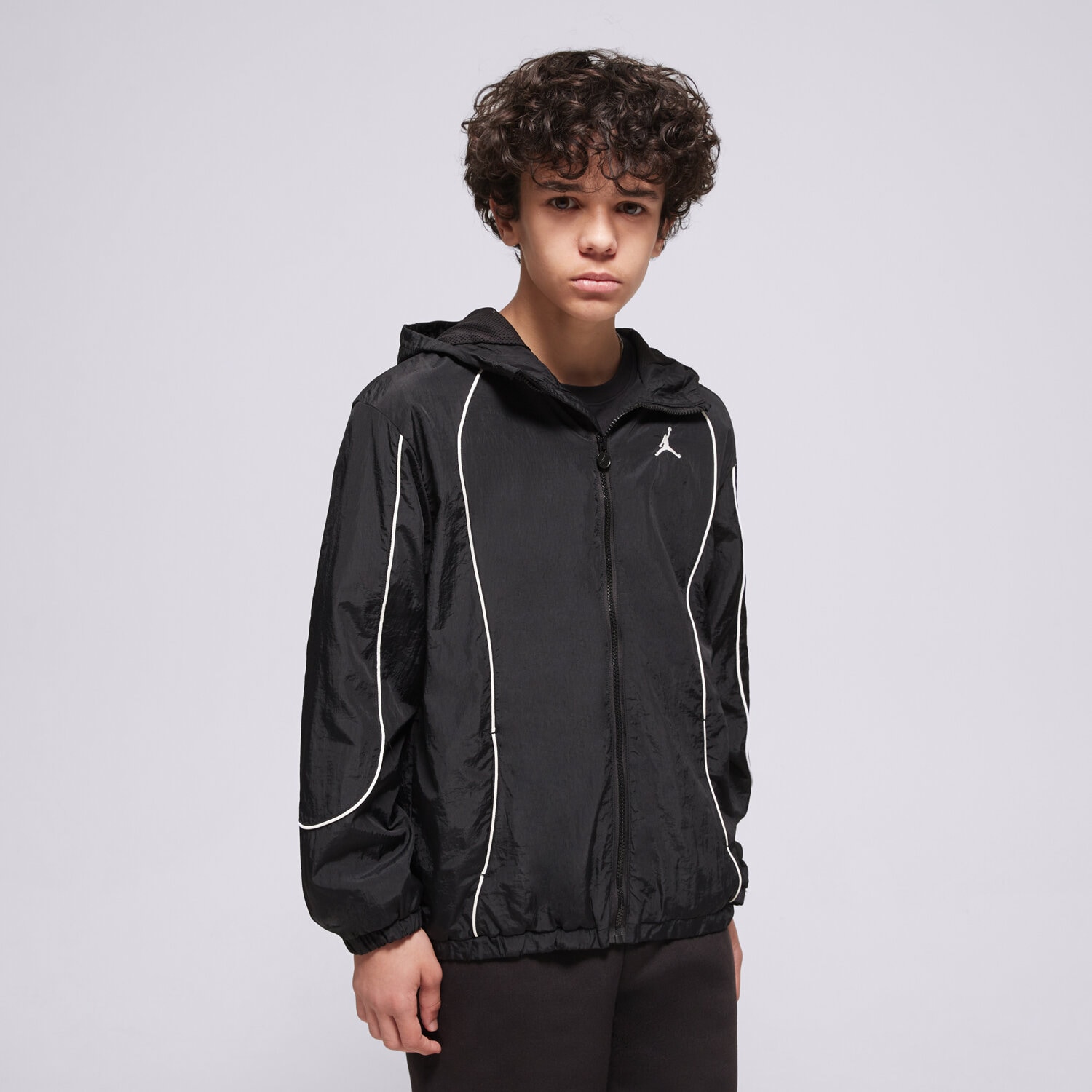 Jachetă de sezon pentru copii (primăvară/toamnă) JORDAN JACHETĂ POLIAMIDĂ JDB COLOR BLOCK WINDJKT B 95F395-023 Negru
