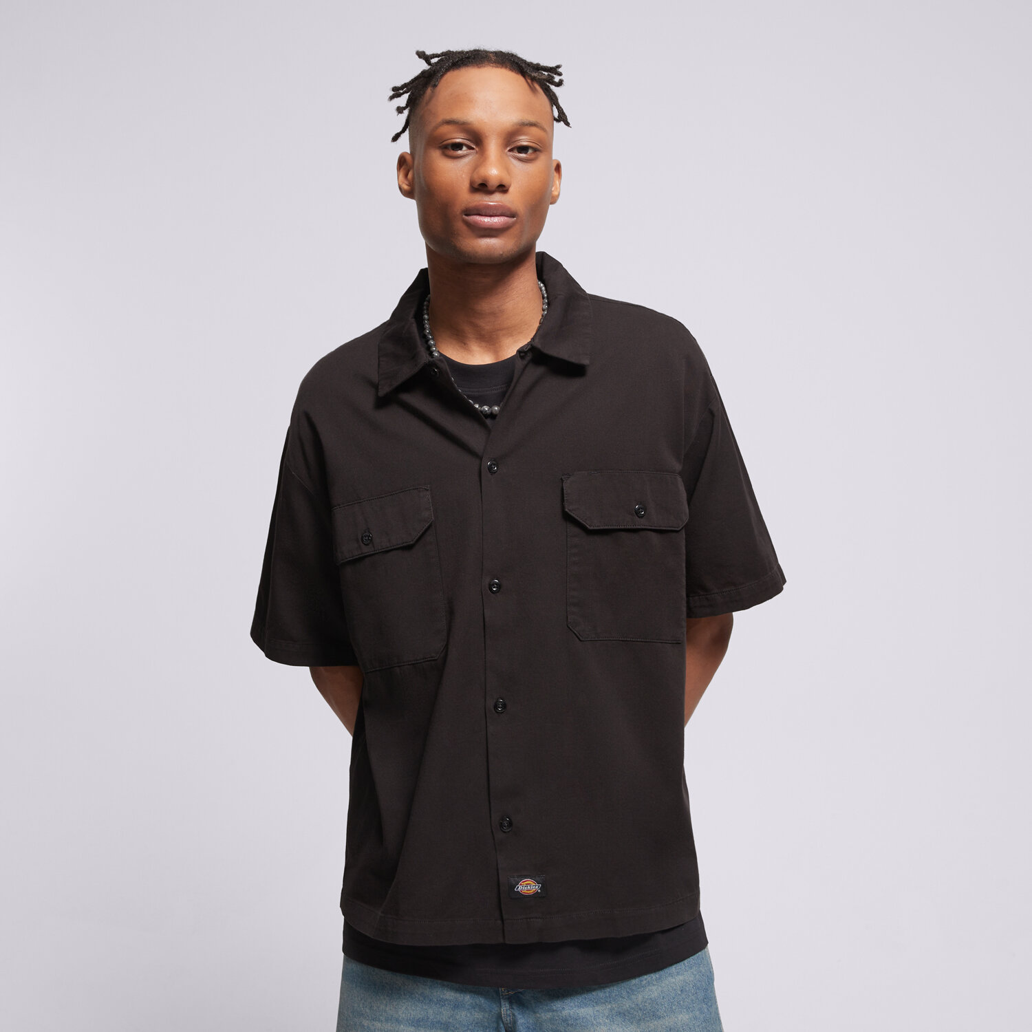 Bărbați tricou DICKIES CĂMAșĂ 247 GD WORK SHIRT SS DK0A88N9BLK1 Negru