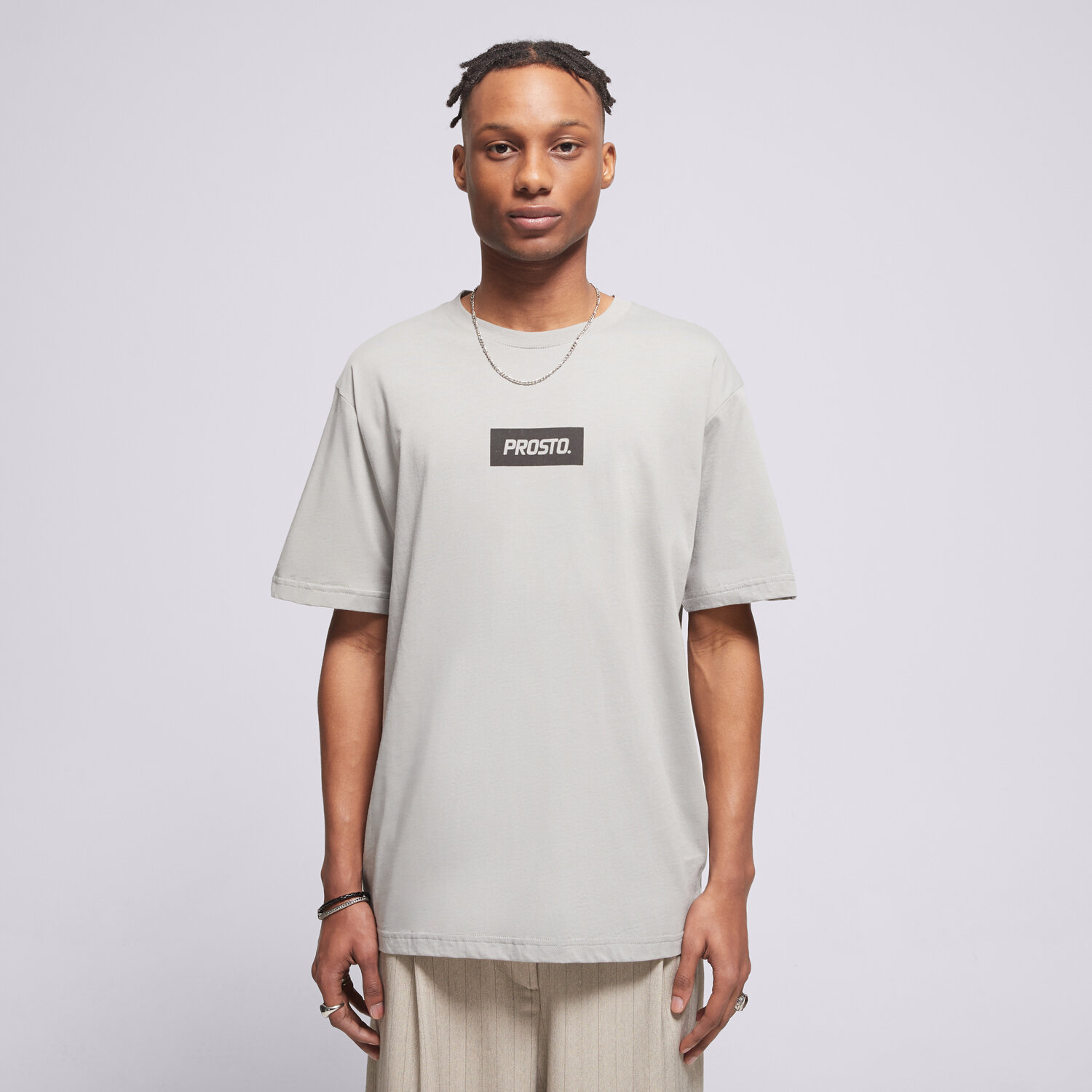 Bărbați tricou PROSTO TRICOU CLOSS GREY KL262MTEE1032 Gri