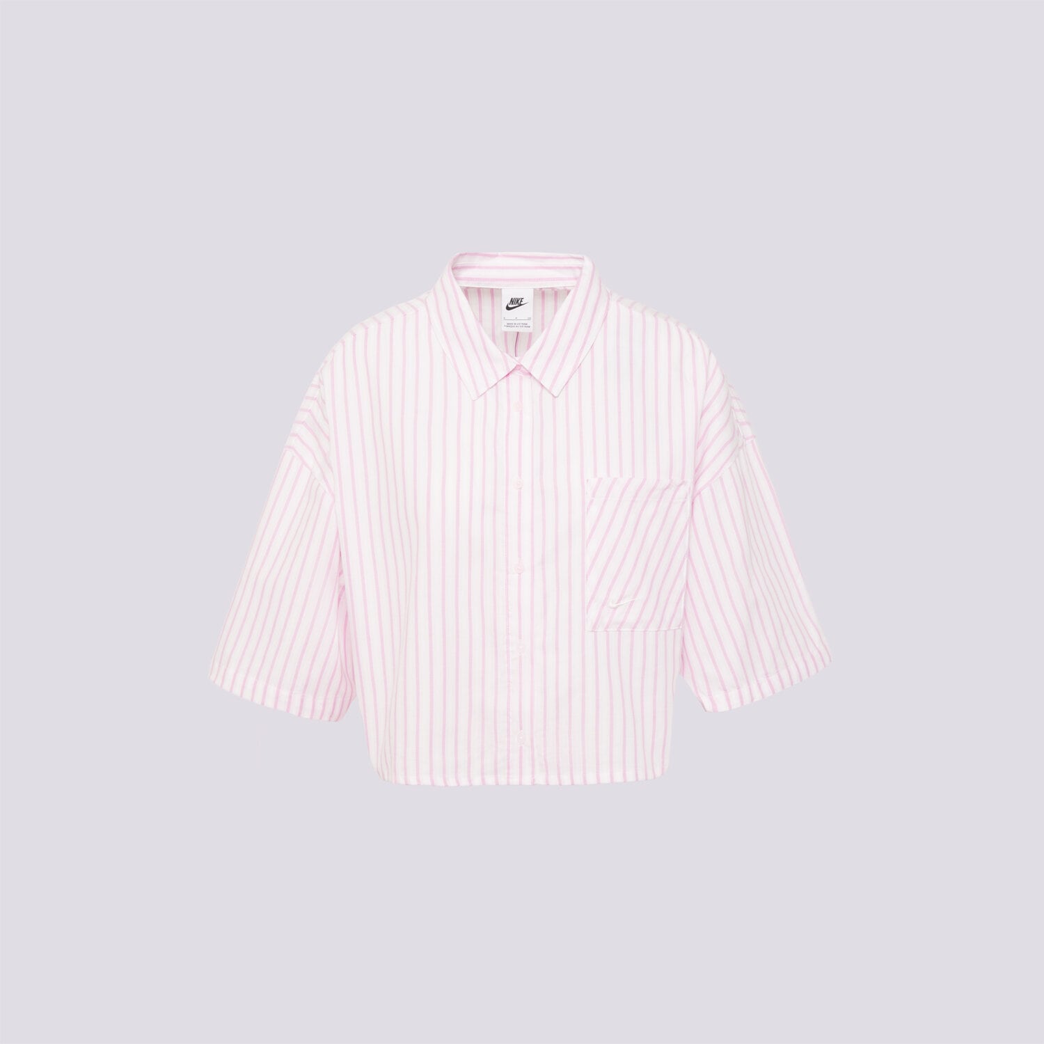 Femei tricou NIKE CĂMAșĂ W NSW OFFLN WVN PPLN STRP SS II4228-503 Roz