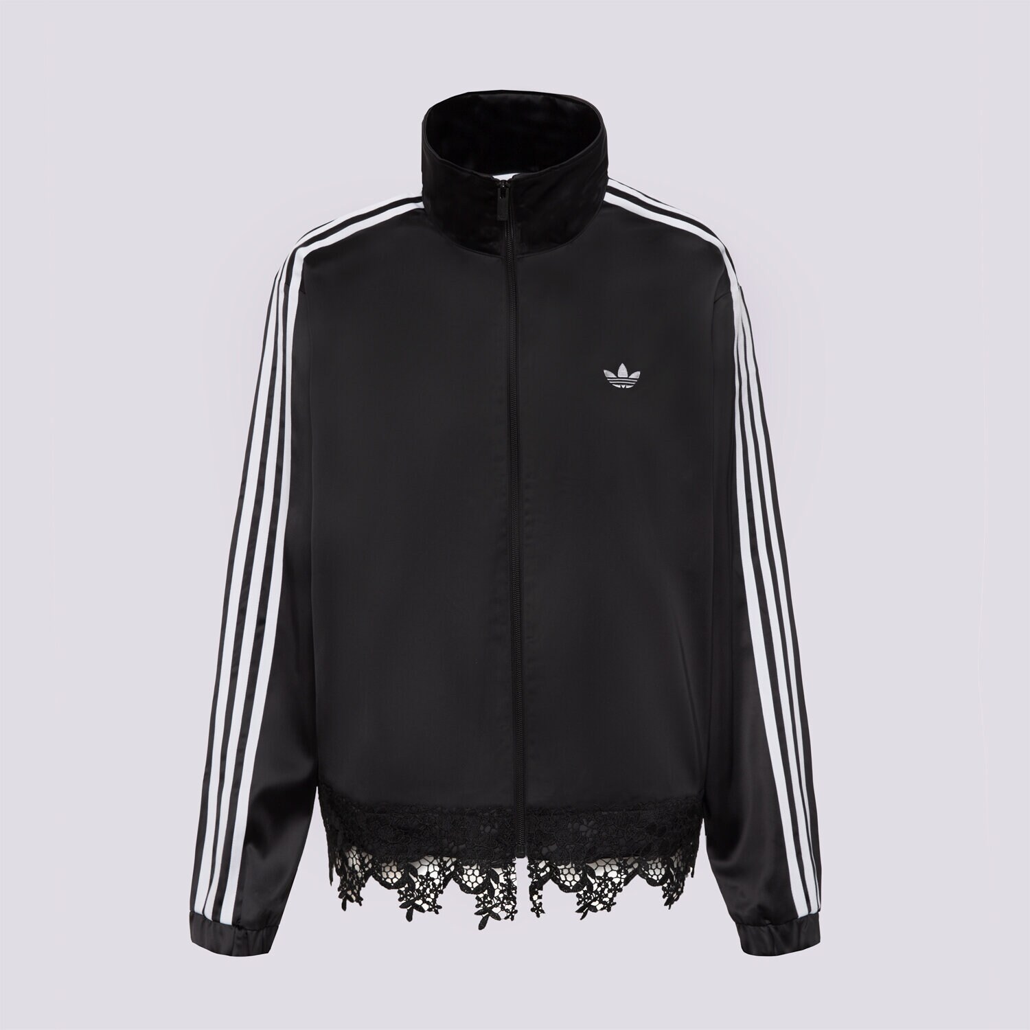 Femei bluză ADIDAS BLUZĂ SATIN LACE TRACK TOP LOOSE FIREBIRD LF2670 Negru