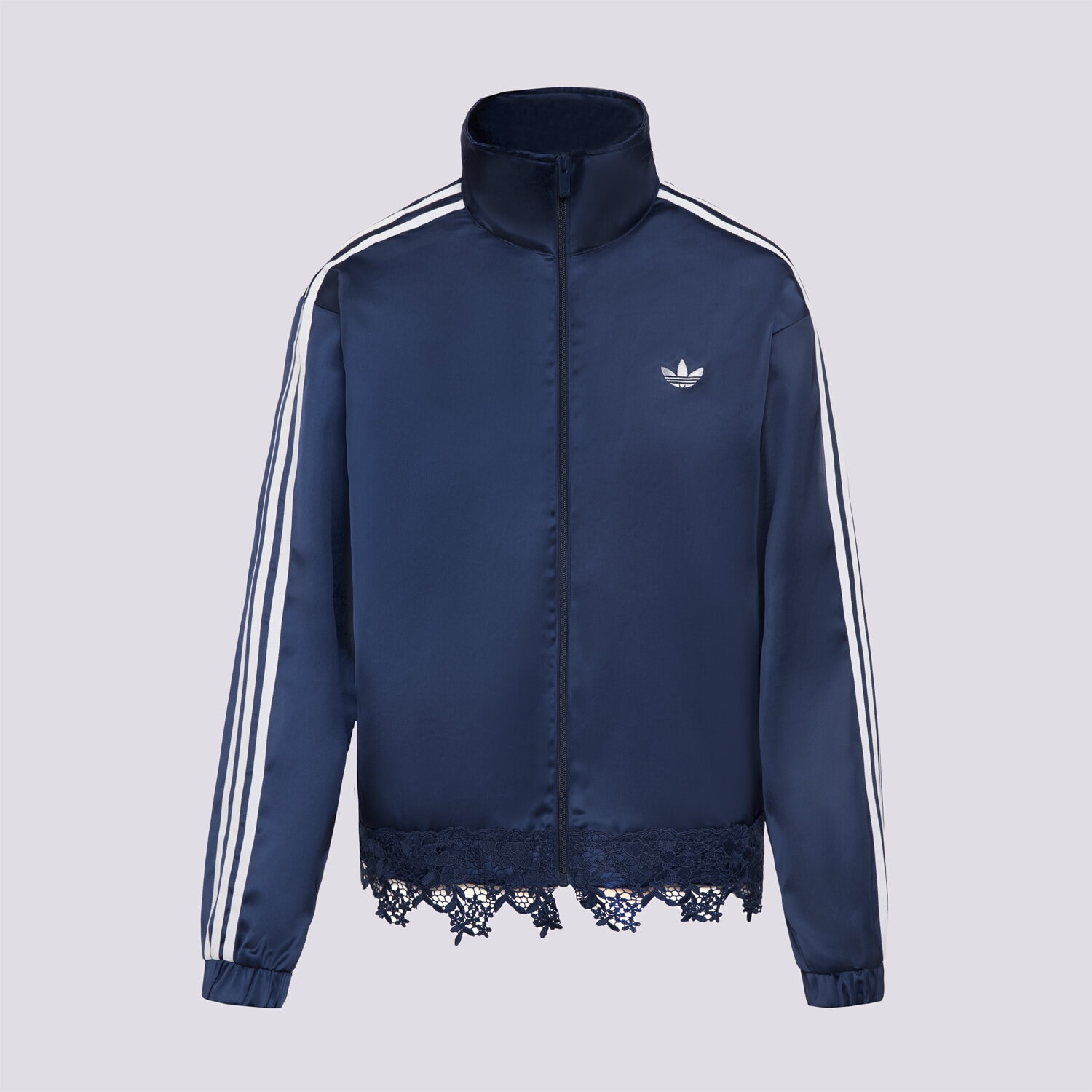 Femei bluză ADIDAS BLUZĂ SATIN LACE TRACK TOP LOOSE FIREBIRD LD1803 Bleumarin