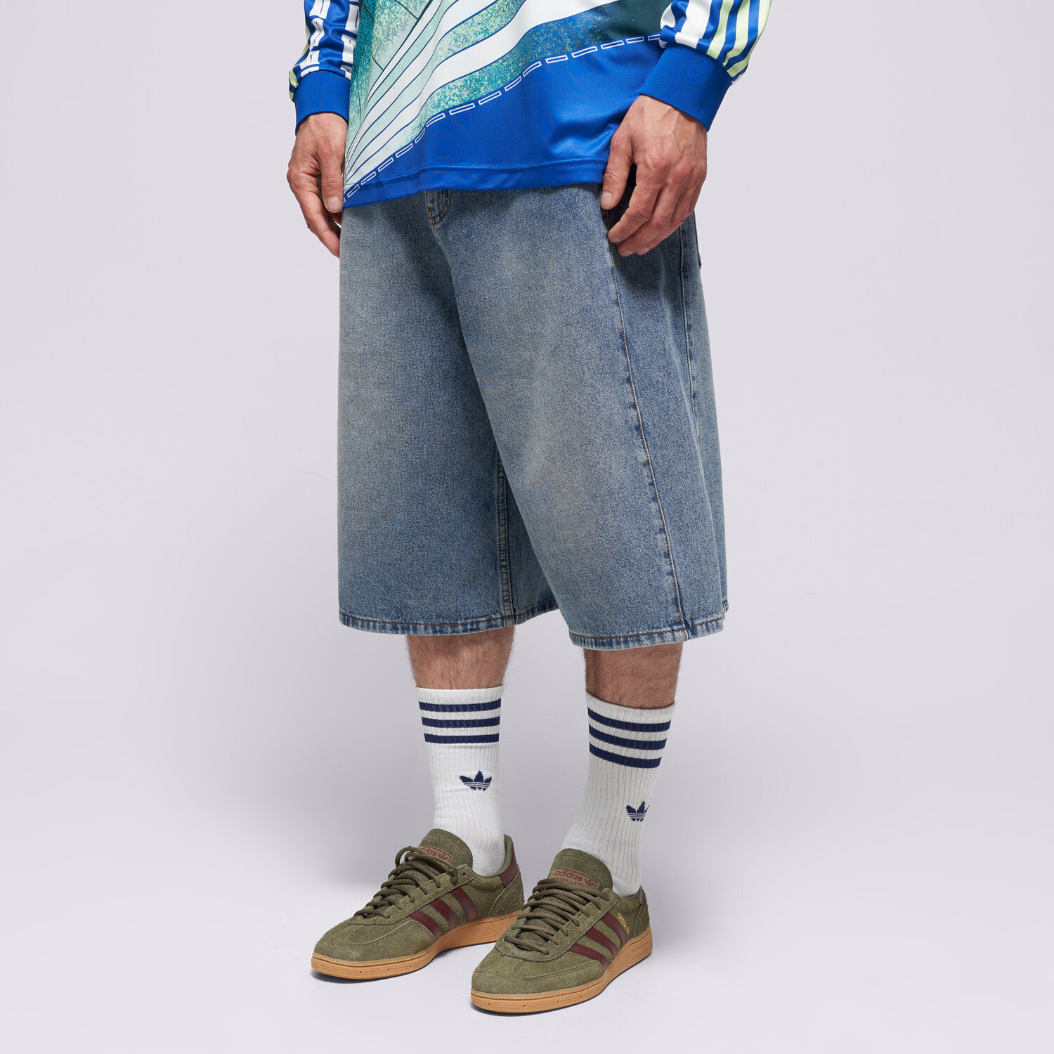 Femei pantaloni scurți ADIDAS PANTALONI SCURȚI DENIM SHO KE0133 Albastru