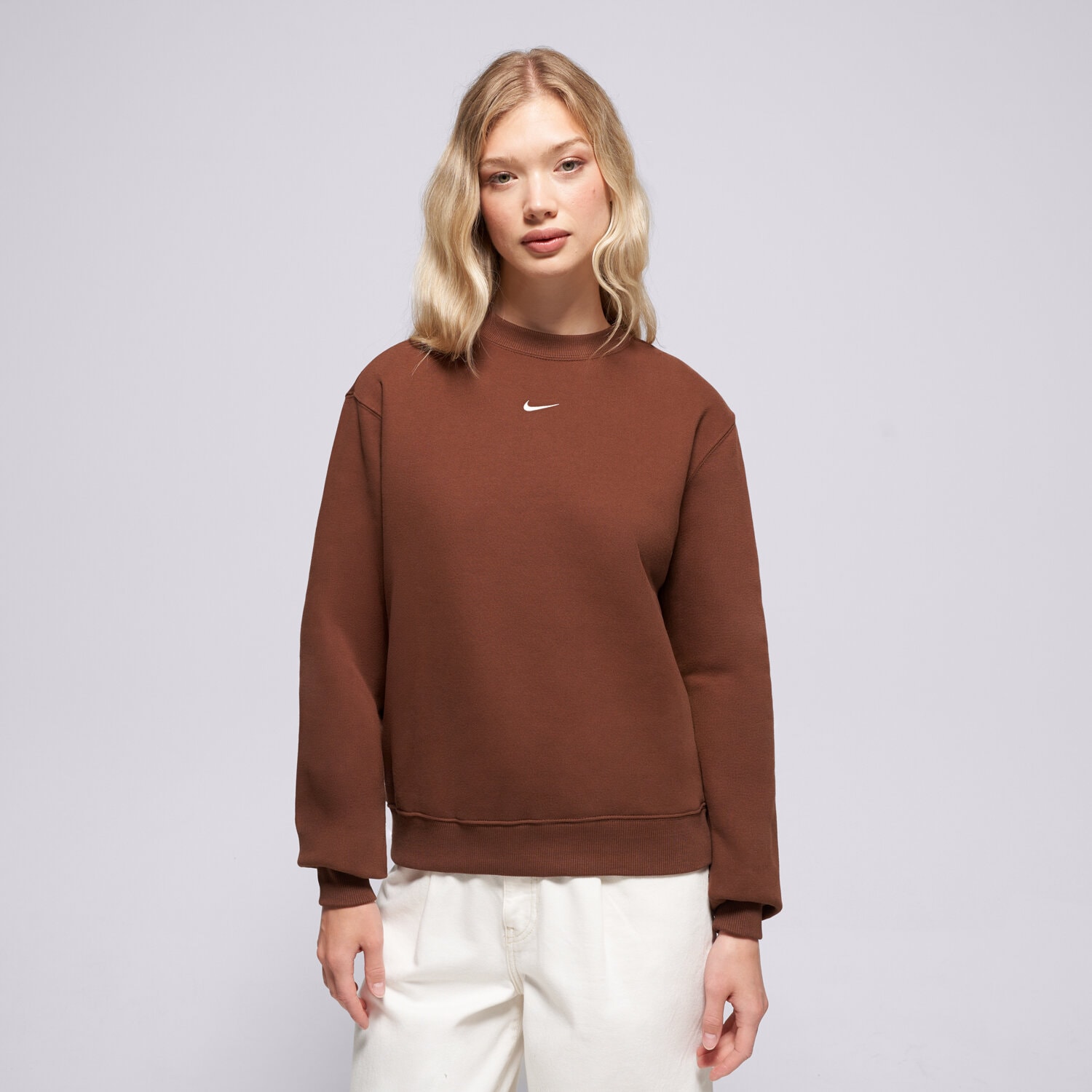 Femei bluză NIKE BLUZĂ W NK STDO FLC MW STD CREW IM8098-259 Maro