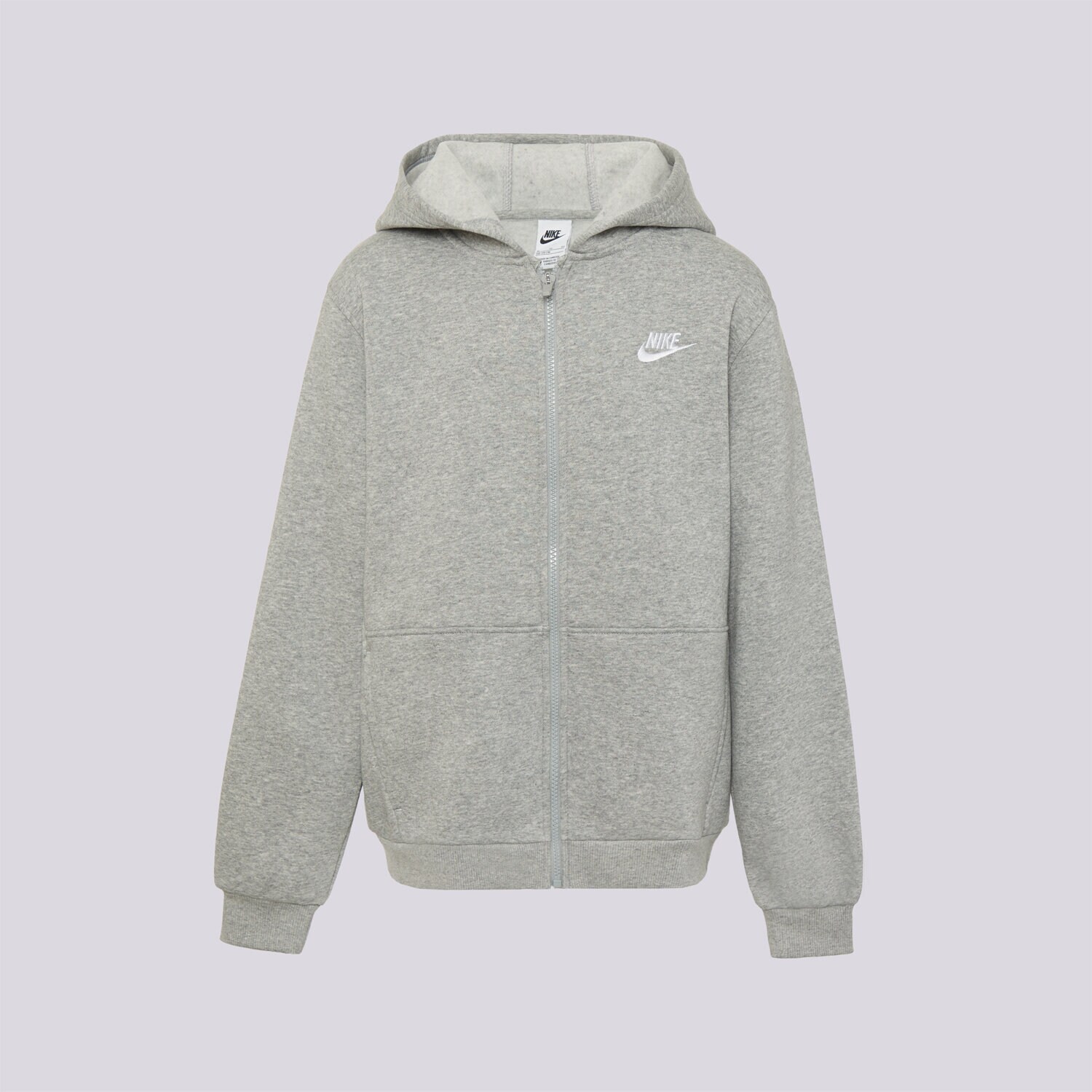Copii bluză NIKE BLUZĂ HANORAC K NSW CLUB FLC BOY FD3004-063 Gri