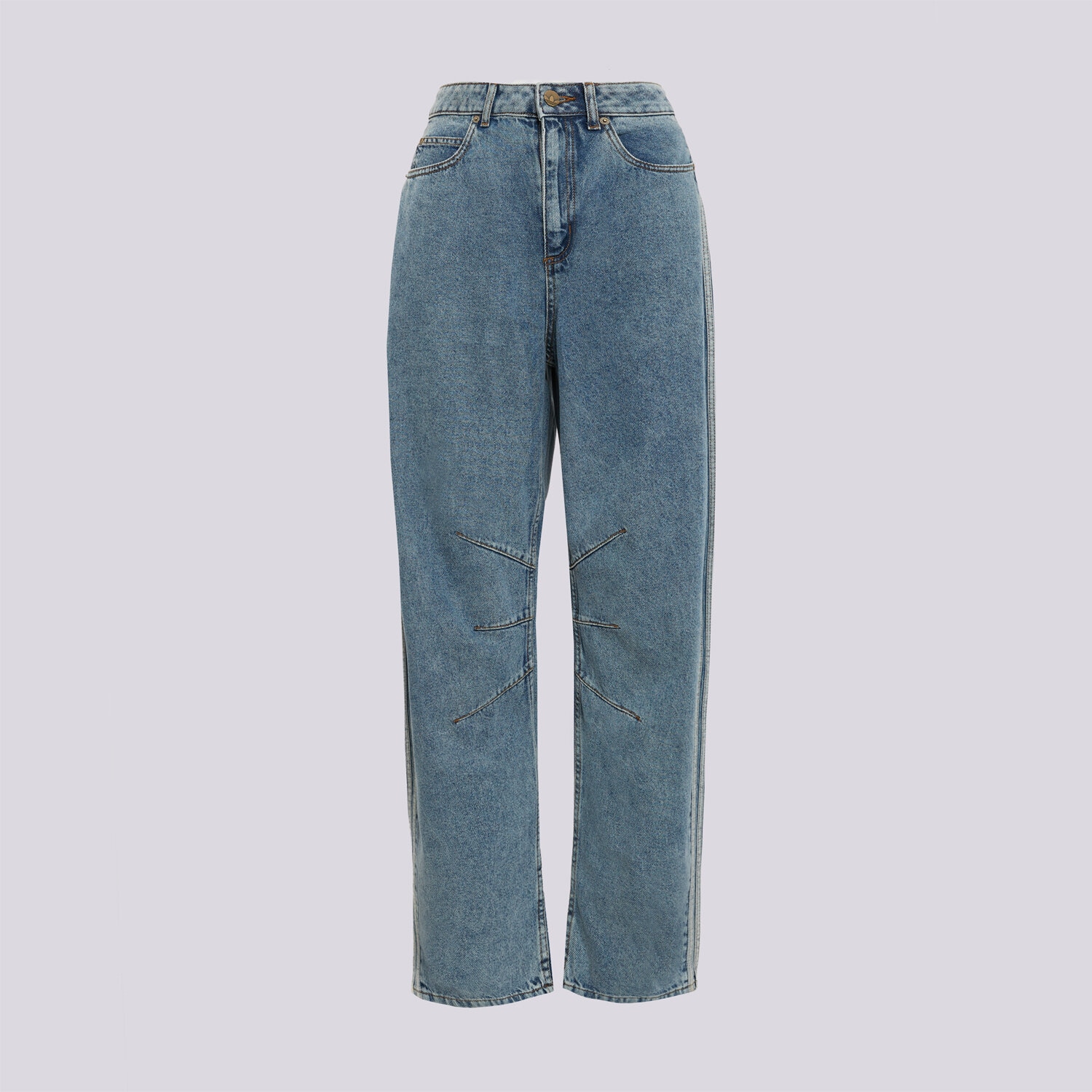 Femei pantaloni ADIDAS PANTALONI  BARREL DENIM KQ6476 Albastru