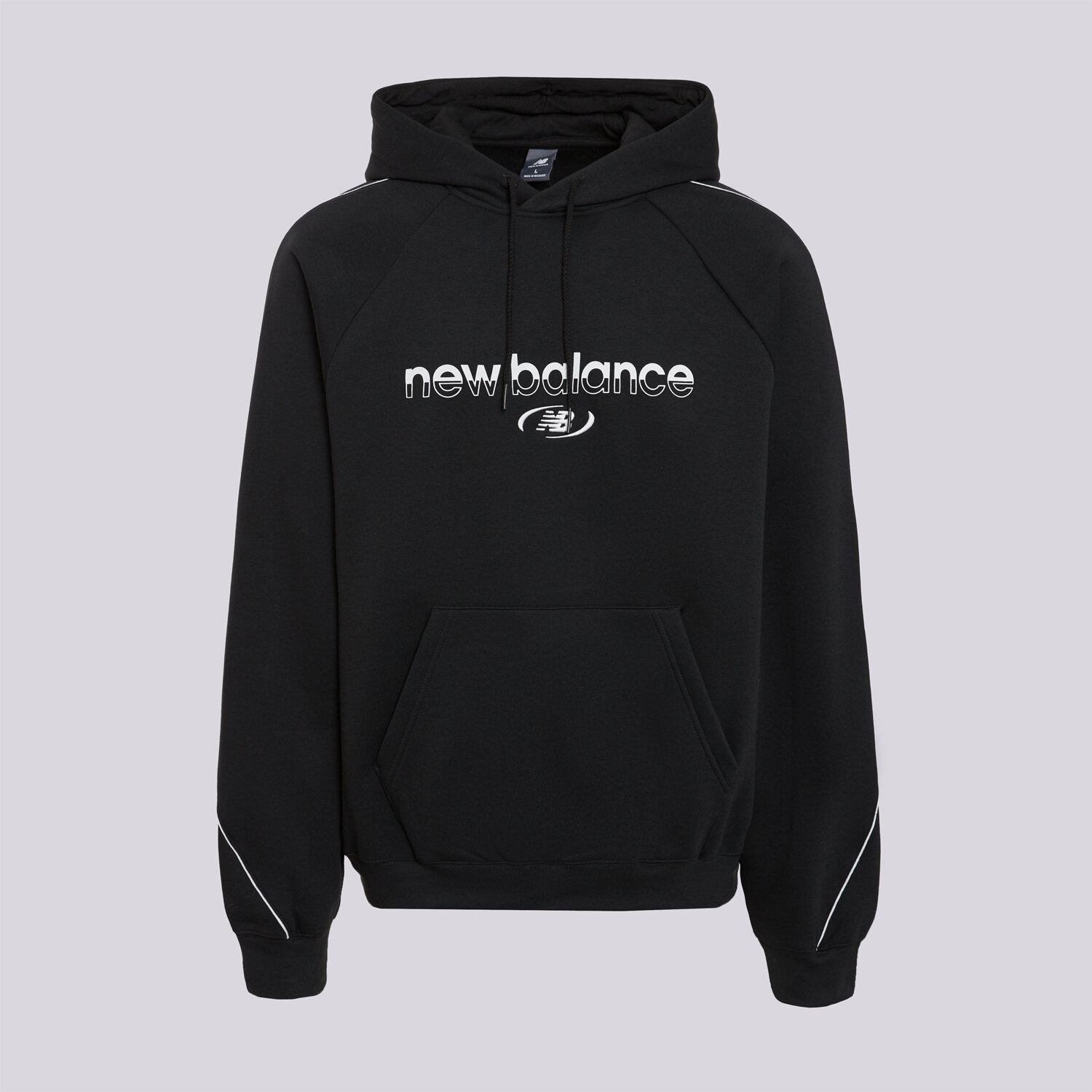 Bărbați bluză NEW BALANCE BLUZĂ HANORAC TRACKSIDE FLEECE HOODIE MT62Y14PBK Negru