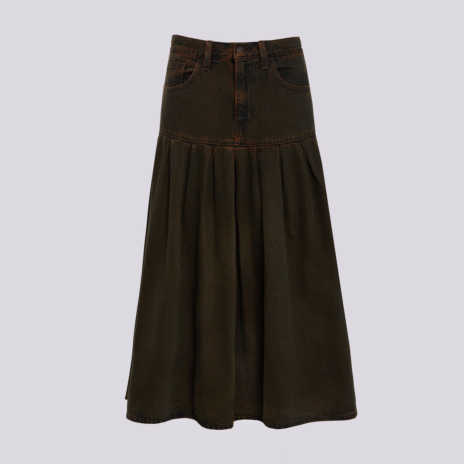 Femei rochii și fuste LEVI'S FUSTĂ YOKED PLEATED SKIRT 0089T-0001 Maro