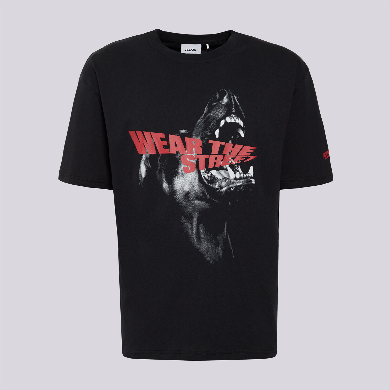 Bărbați tricou PROSTO TRICOU TRICOU BARK BLACK KL263MTEE1242 Negru