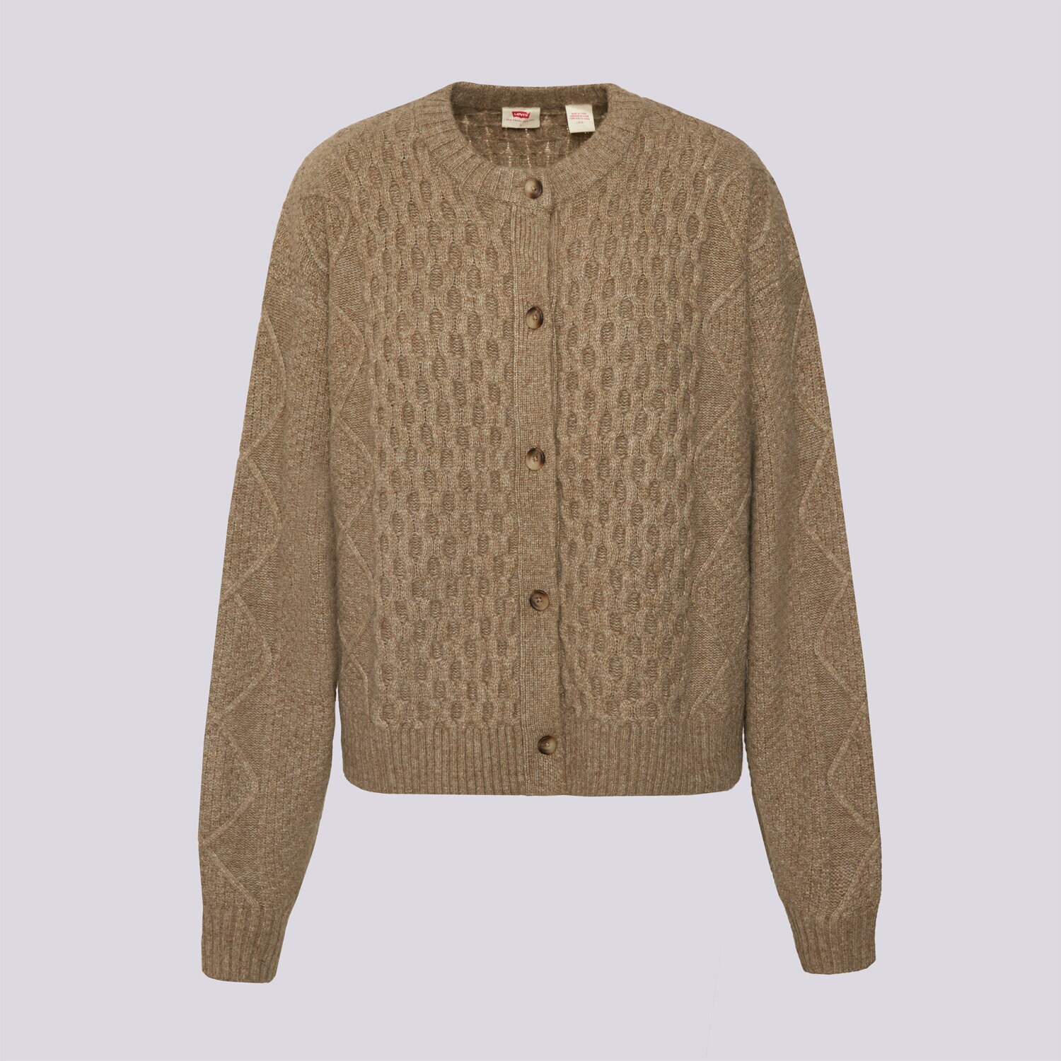Femei tricou LEVI'S PULOVĂR CHARLOTTE CREWNECK CARDIGAN 007VG-0004 Maro