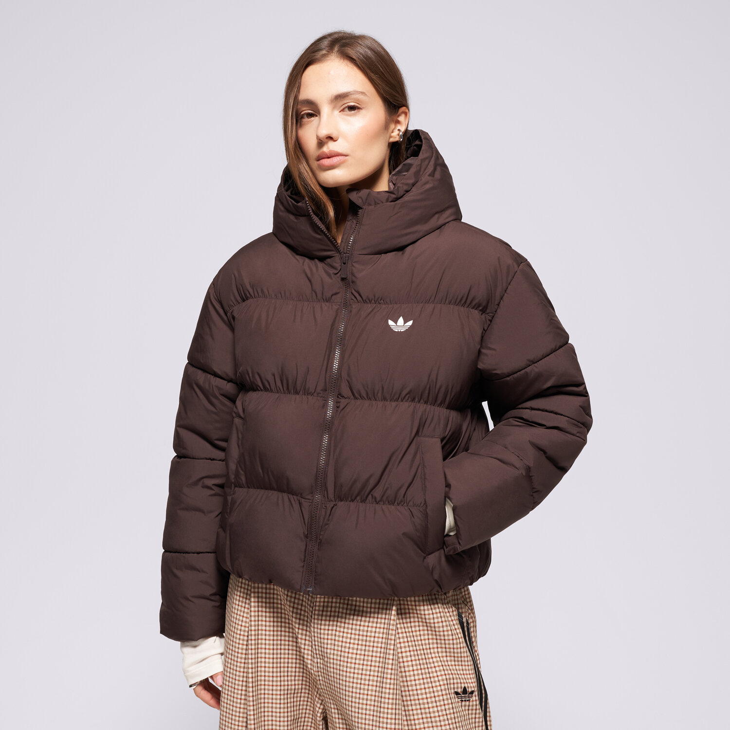 Femei geacă de iarnă ADIDAS JACHETĂ CU PUF HD JKT KR9559 Maro