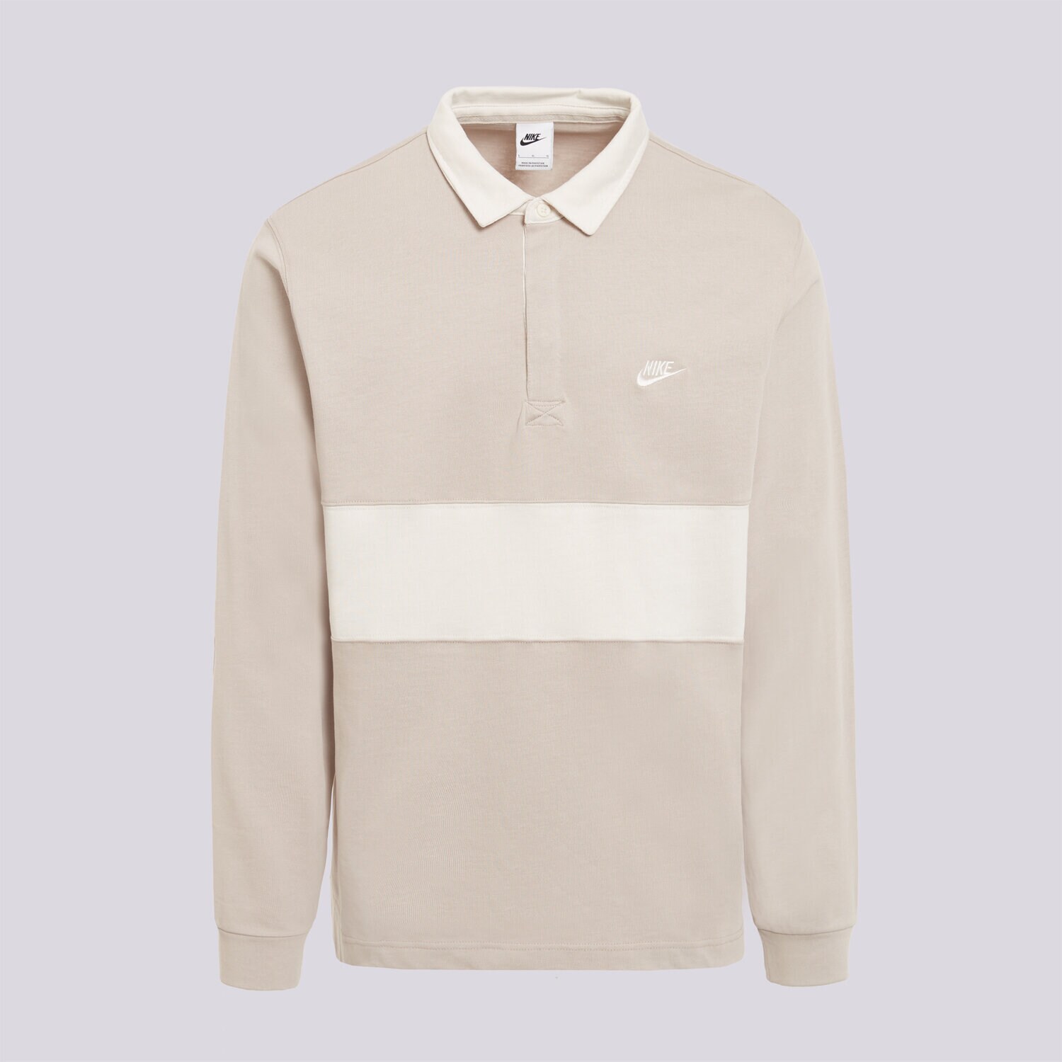 Bărbați tricou NIKE POLO M NK CLUB LS RUGBY TOP IM5572-211 Bej