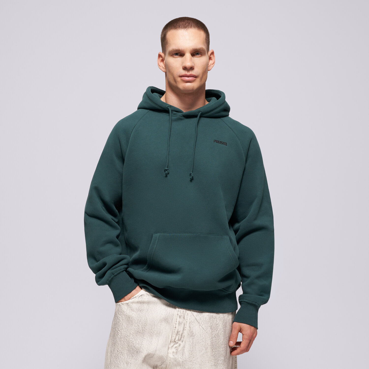 Bărbați bluză PROSTO BLUZĂ HANORAC HOODIE SKIZZLE WASHED KL263MSWE4243 Verde