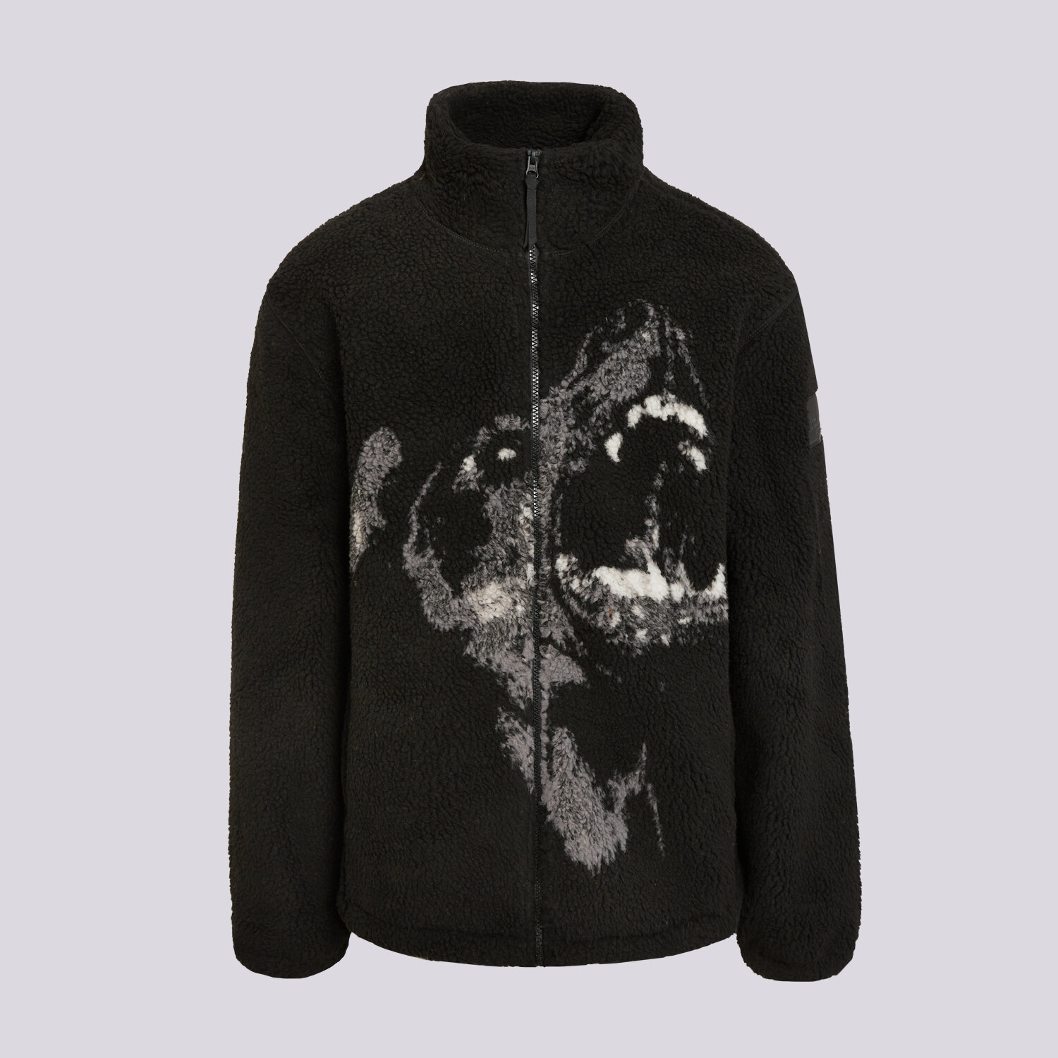 Bărbați bluză PROSTO POLAR SHERPA JACKET WILD DOG BLACK KL263MOUT1061 Negru