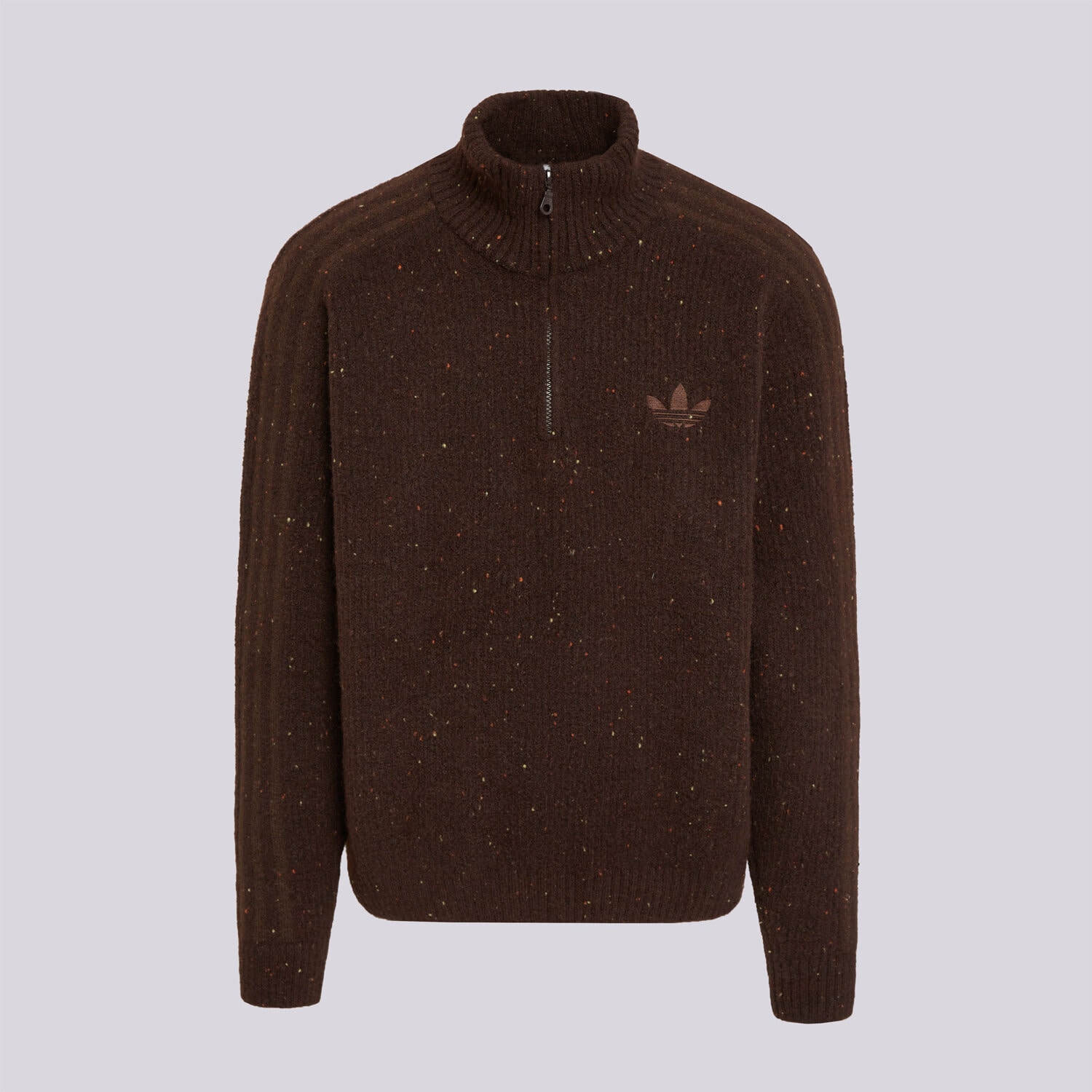 Bărbați tricou ADIDAS PULOVĂR WINTER CLUB RIB KNITTED HALF ZIP LI3017 Maro