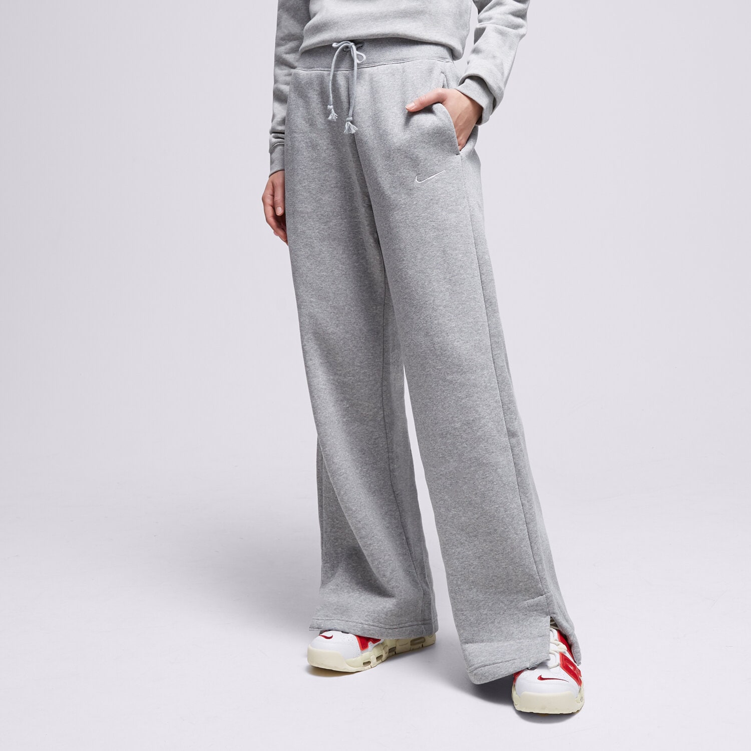 Femei pantaloni NIKE PANTALONI  W NSW PHNX FLC HR PANT WIDE DQ5615-063 Gri