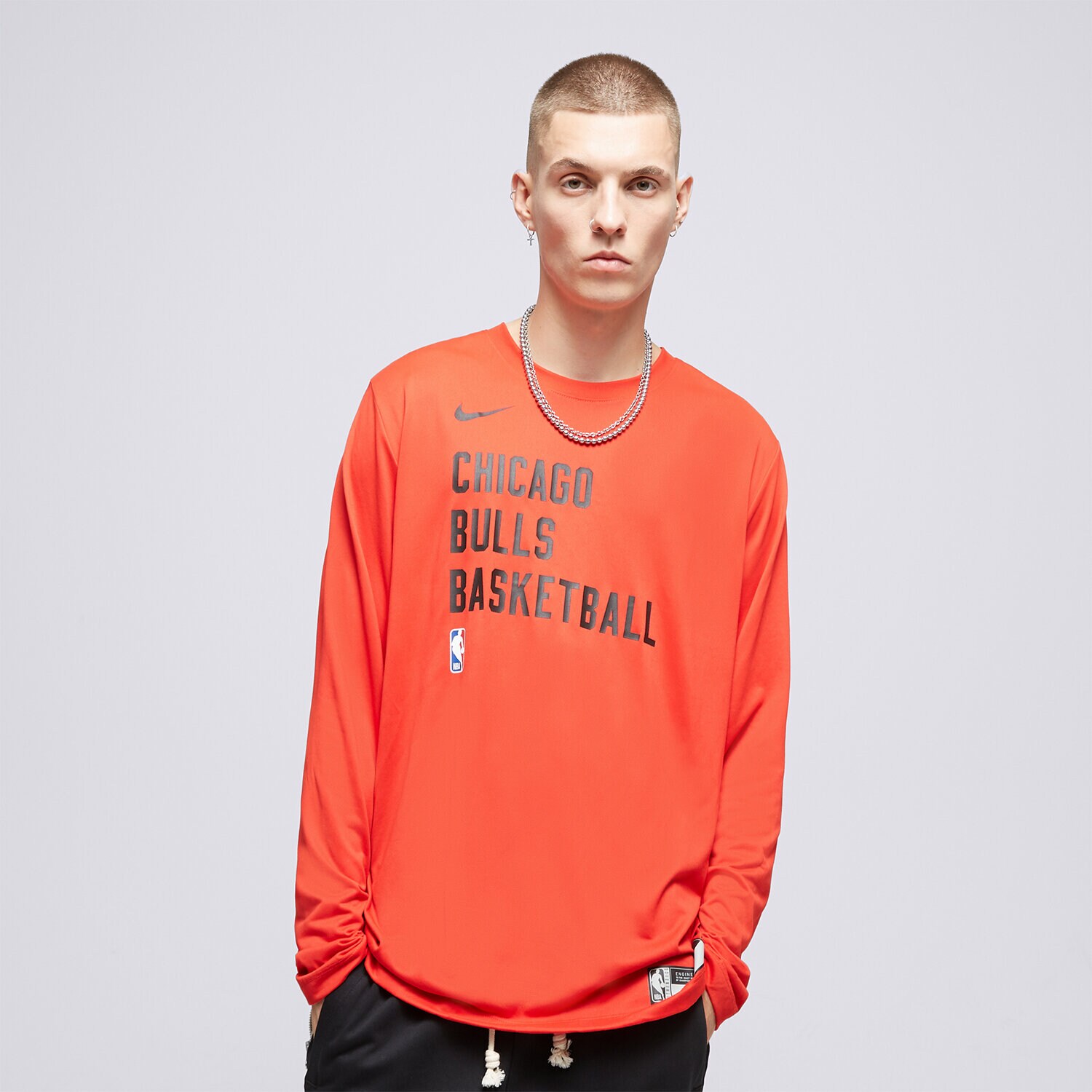 Bărbați tricou NIKE TRICOU CHI M NK DF ES PRT LS TEE NBA FD9944-657 Roșu