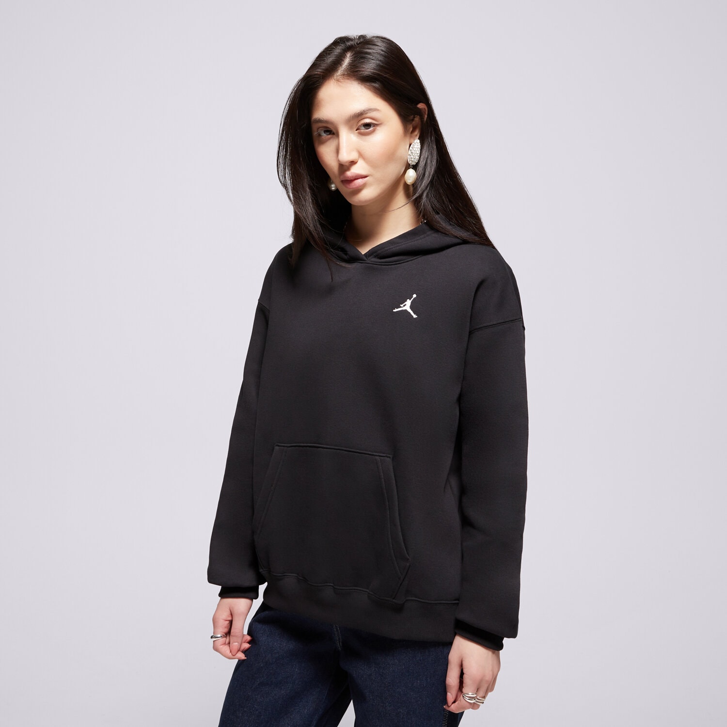 Femei bluză BLUZĂ CU GLUGĂ W JORDAN BRKLN FLC PO 24 FV7071-010 Negru