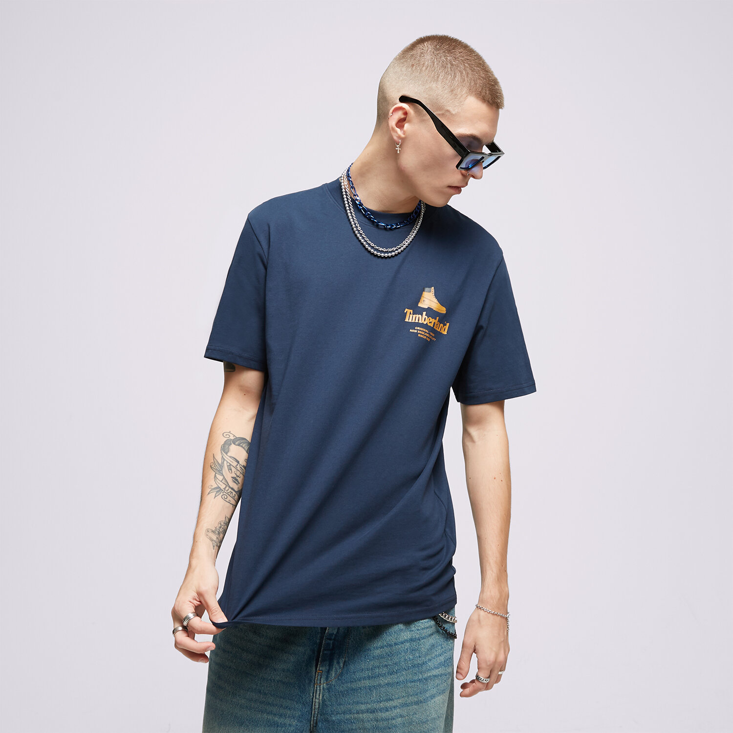 Bărbați tricou TIMBERLAND TRICOU SS BOOT LOGO TEE BOX TB0A6GEH4331 Bleumarin