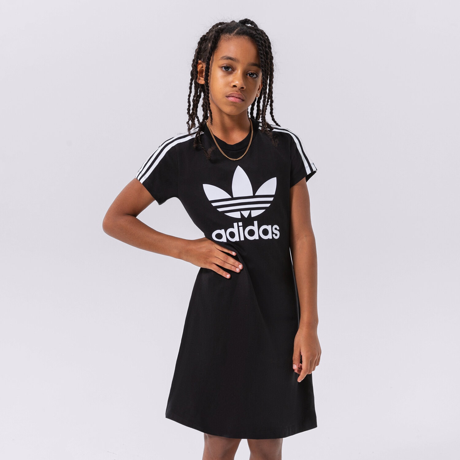 Pantaloni scurți și rochii pentru copii ADIDAS ROCHIE ADICOLOR TRENINGS GIRL HK0289 Negru