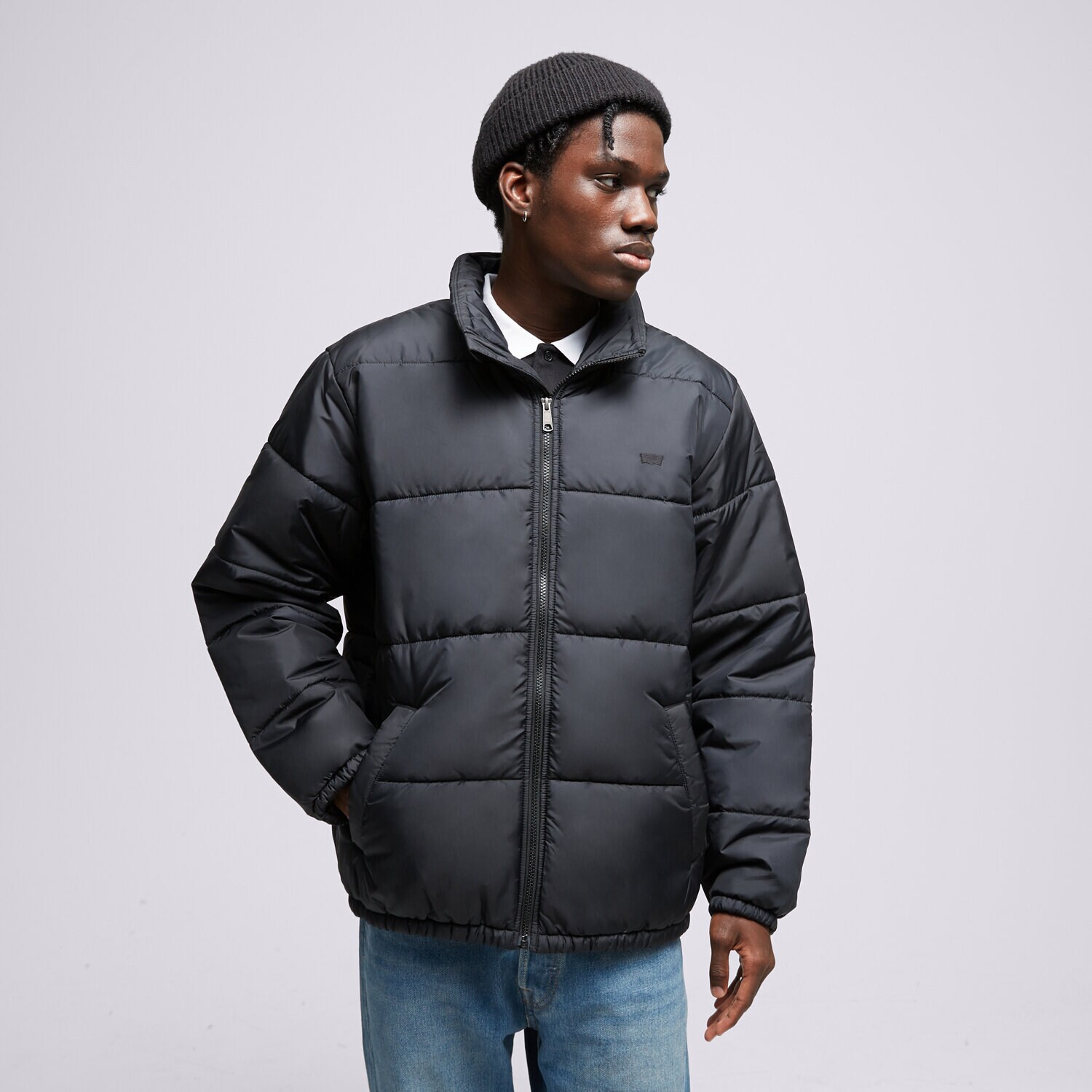 Bărbați eacă de iarnă LEVI'S JACHETĂ DE IARNĂ SUNSET SHORT PUFFER A5640-0000 Negru