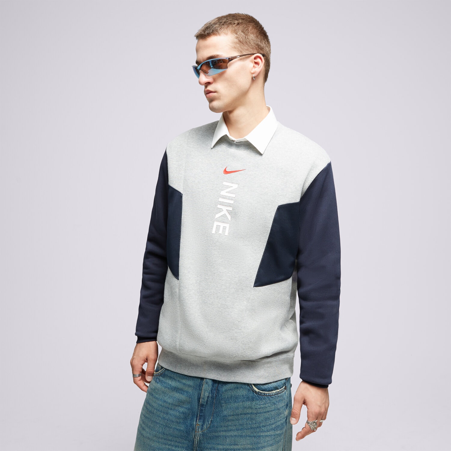 Bărbați bluză NIKE BLUZĂ HYBRID CREW DGH SWEATSHIRT DV2329-064 Gri