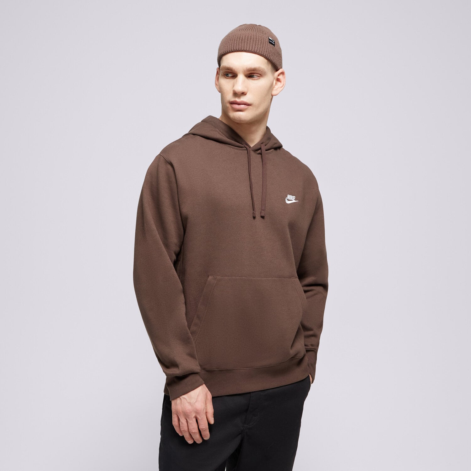 Bărbați bluză NIKE BLUZĂ CU GLUGĂ SPORTSWEAR CLUB FLEECE BV2654-237 Maro