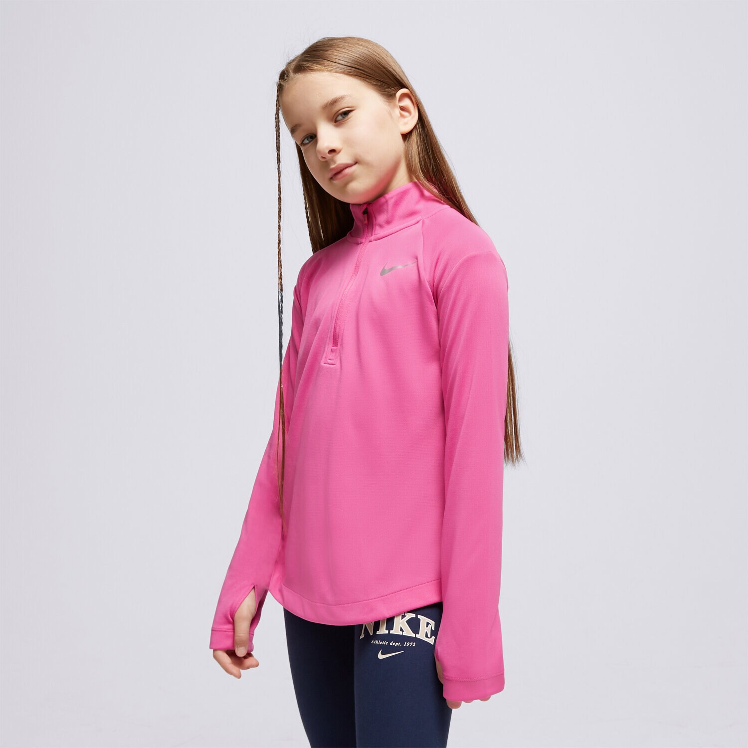 Copii bluză NIKE BLUZĂ (G)(F) LS HZ RUN TOP BRPNK SWEATSHIRT DD7617-623 Roz