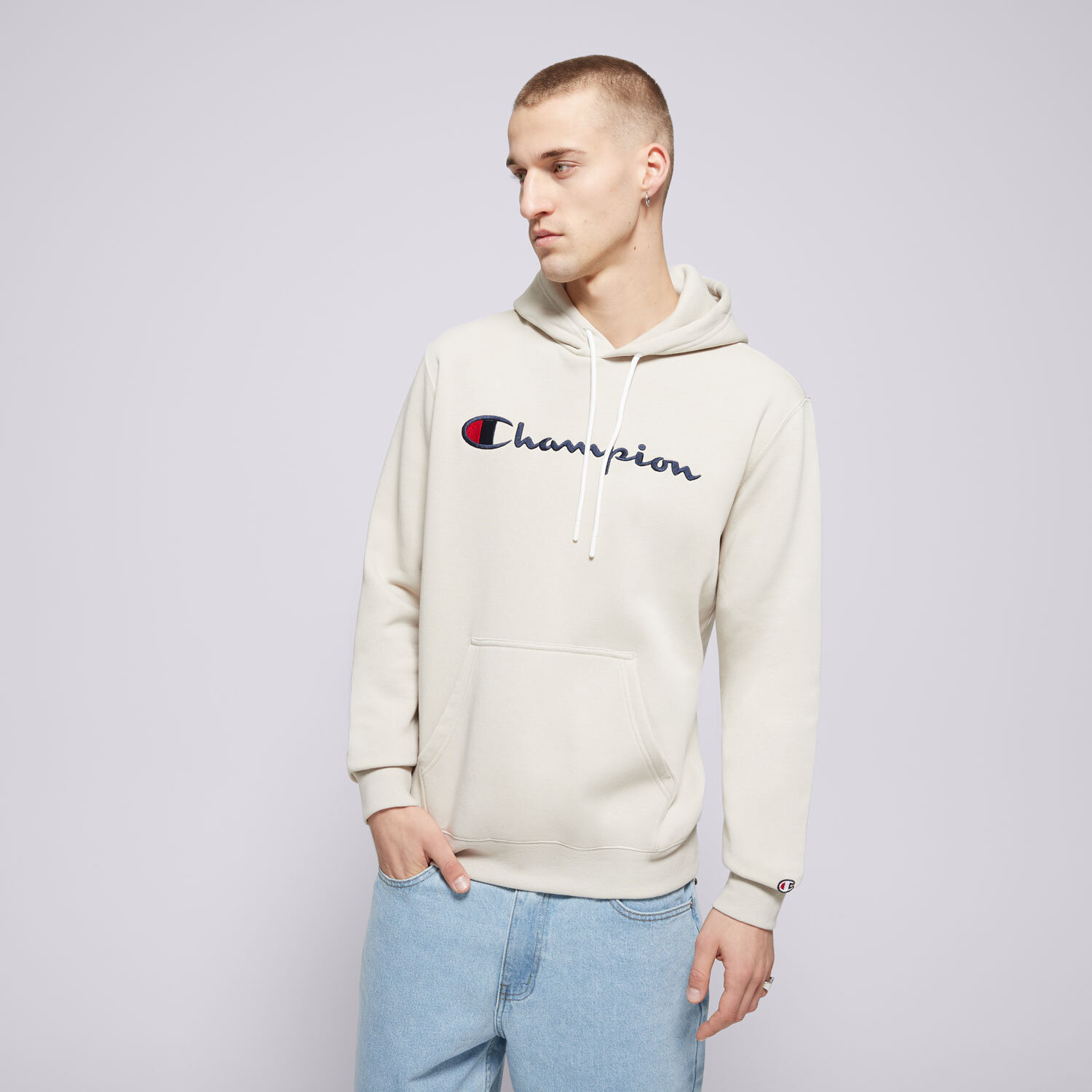 Bărbați bluză CHAMPION BLUZĂ CU GLUGĂ HOODED SWEATSHIRT 219203ES057 Bej
