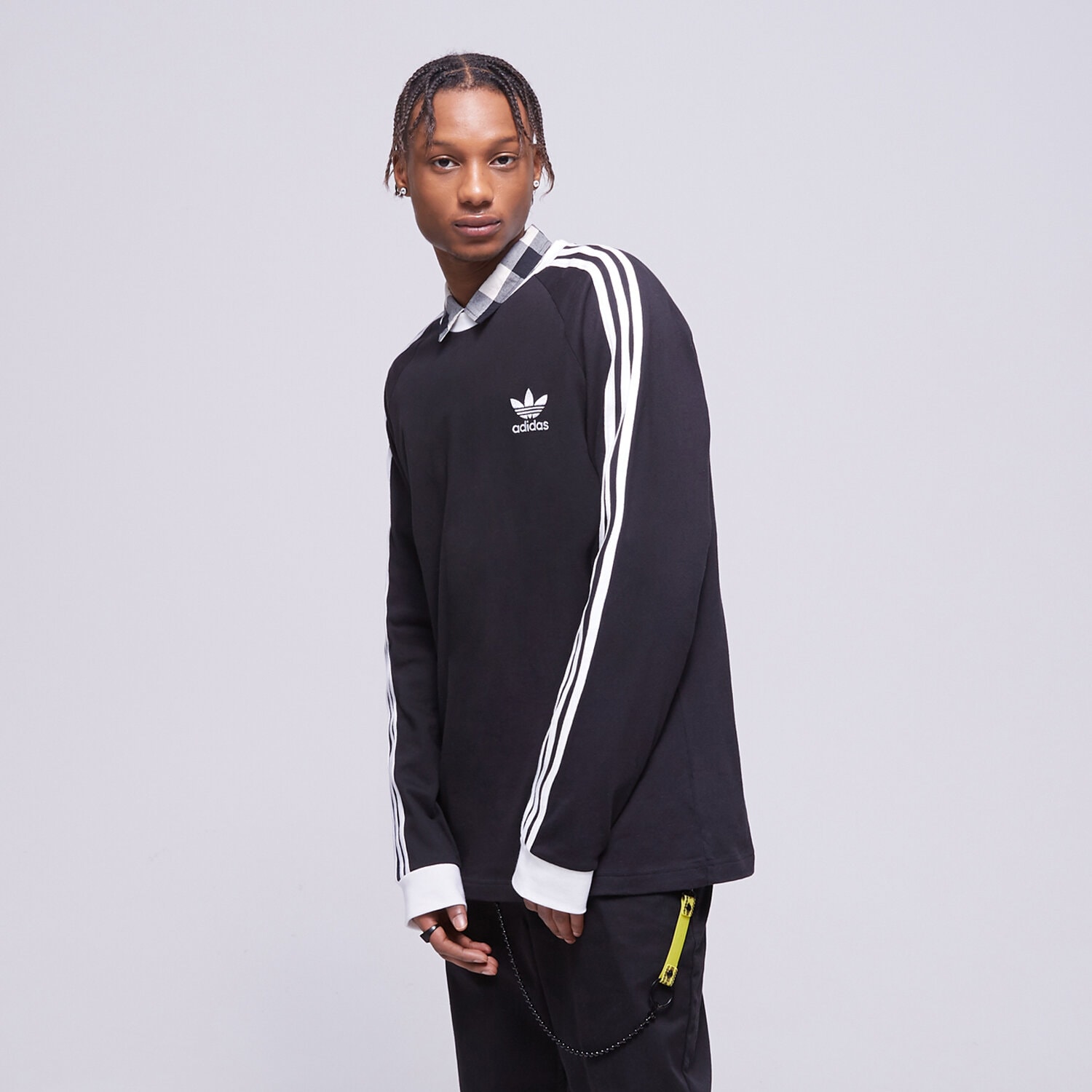 Bărbați tricou ADIDAS TRICOU 3-STRIPES LS T IA4877 Negru