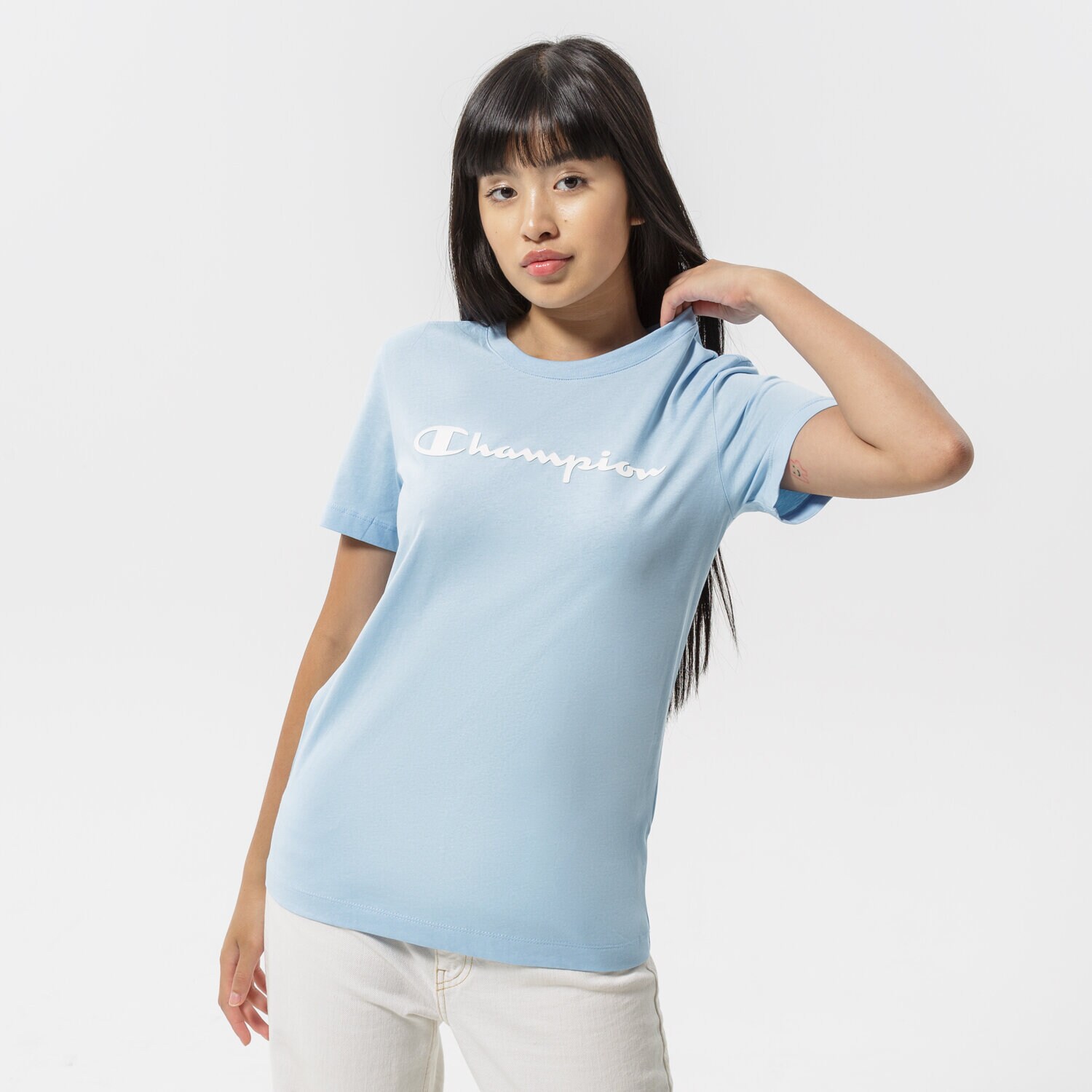 Femei tricou CHAMPION TRICOU SCRIPT LOGO TRICOU 114911BS151 Albastru