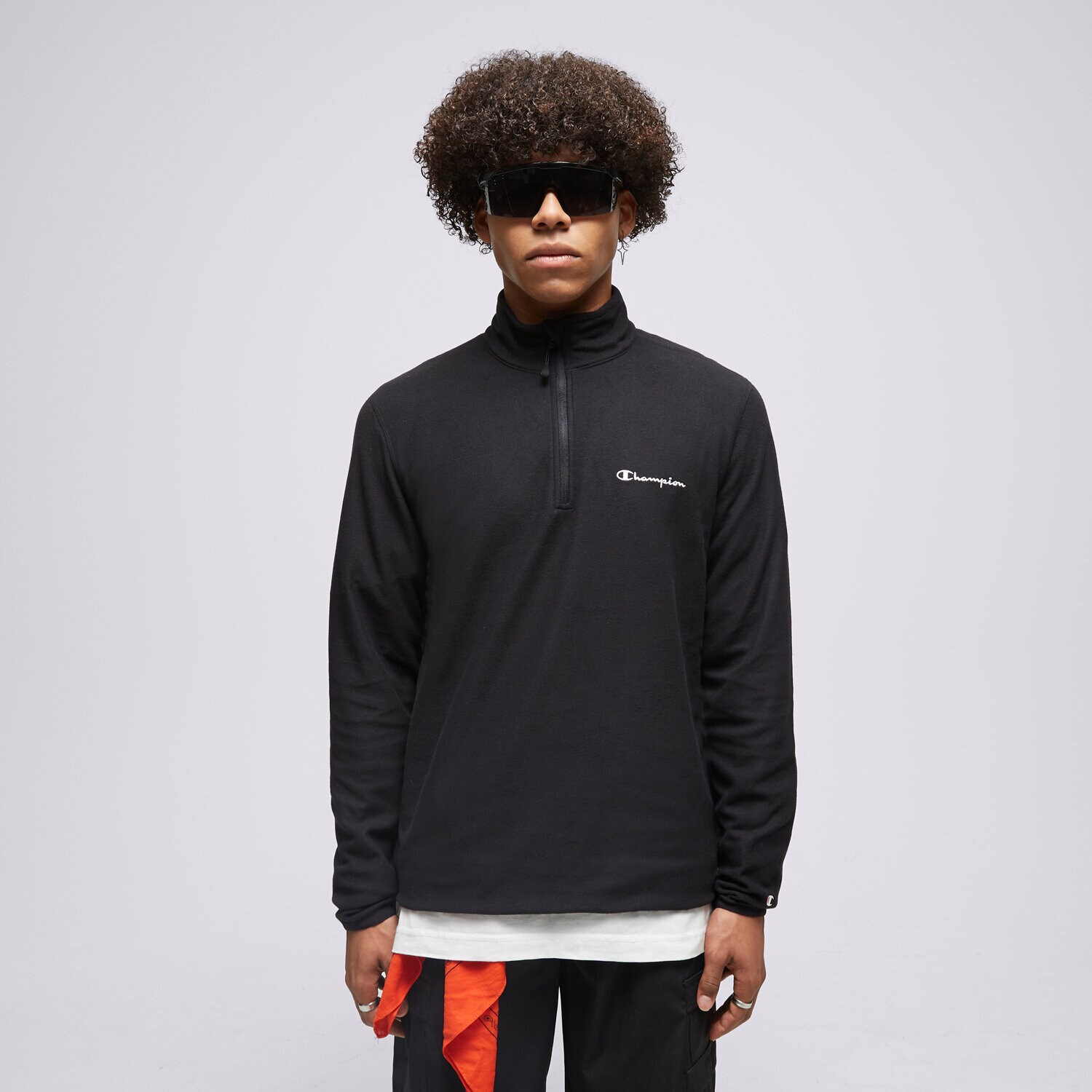 Bărbați bluză CHAMPION POLAR HALF ZIP TOP 216695KK001 Negru