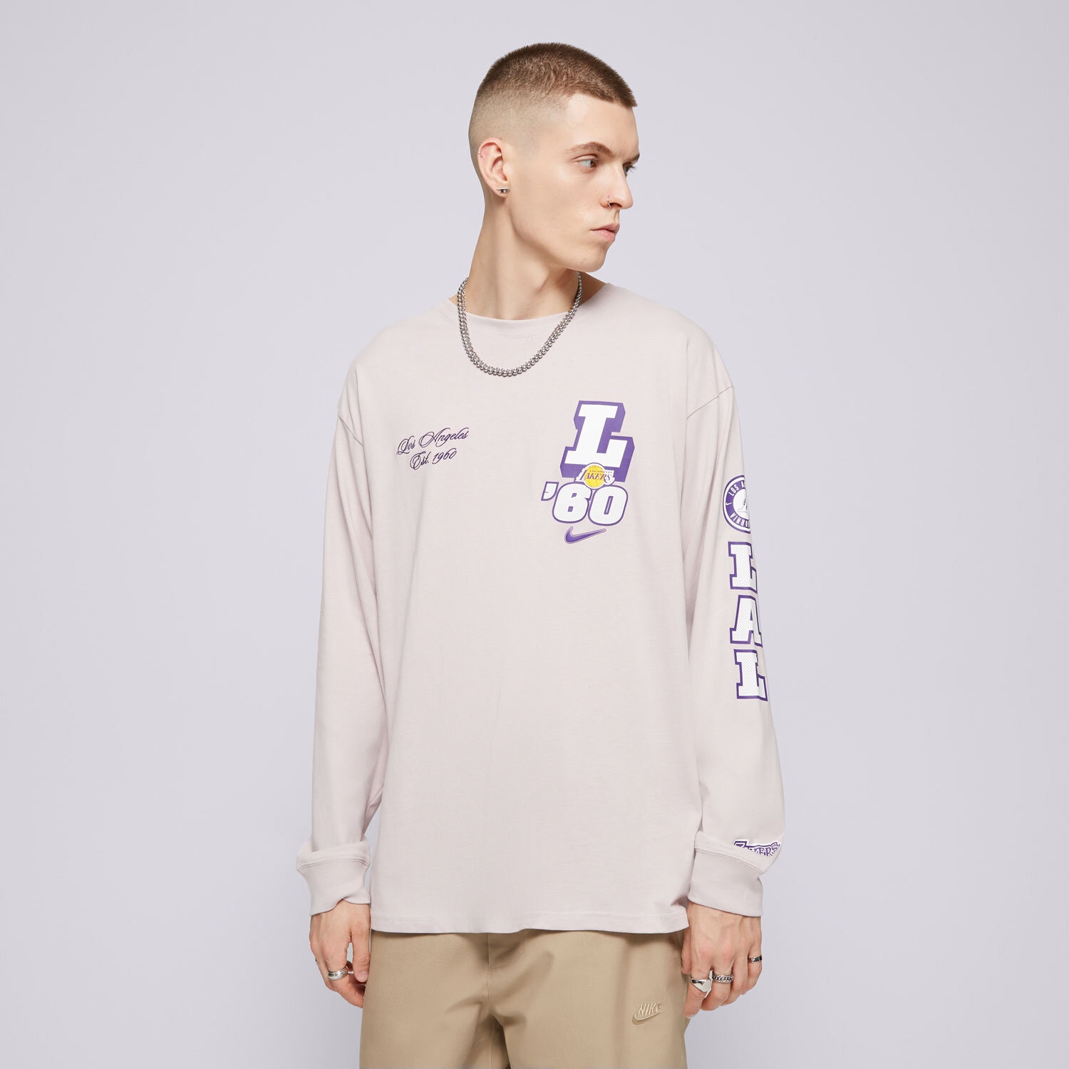 Bărbați tricou NIKE TRICOU LAL M NK CTS OGC VSY LS TEE NBA HF0917-019 Violet