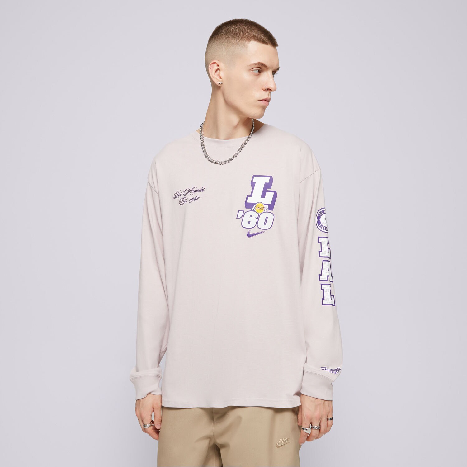 Bărbați tricou NIKE TRICOU LAL M NK CTS OGC VSY LS TEE NBA HF0917-019 Violet