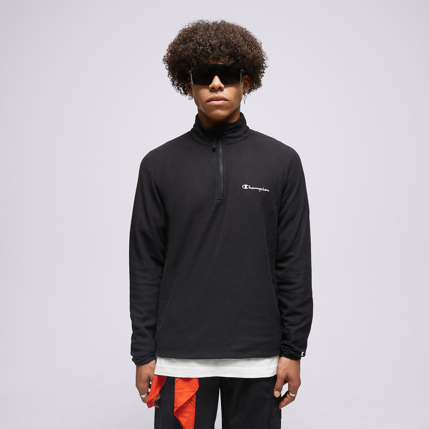 Bărbați bluză CHAMPION POLAR HALF ZIP TOP 216695KK001 Negru