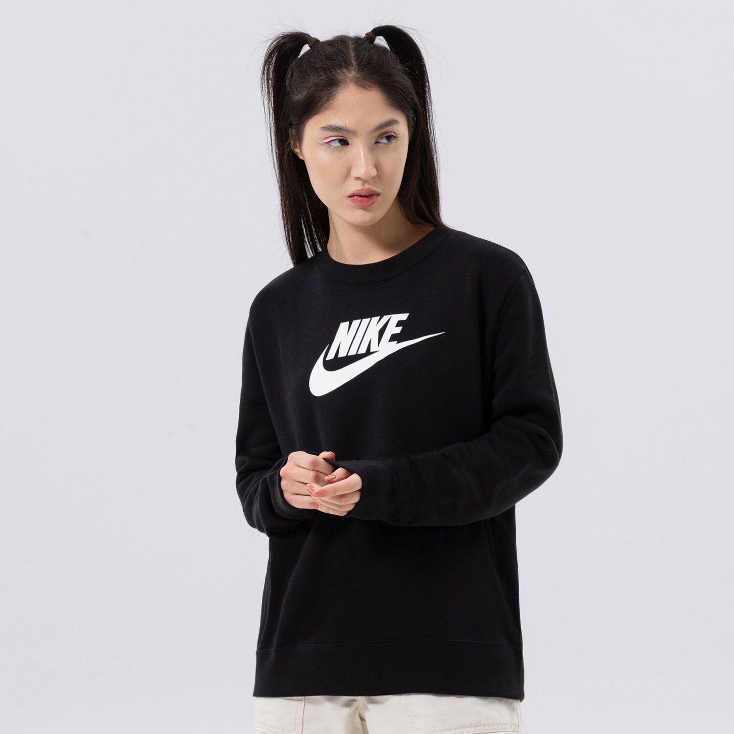 Femei bluză NIKE BLUZĂ W NSW CLUB FLC GX CREW STD DQ5832-010 Negru