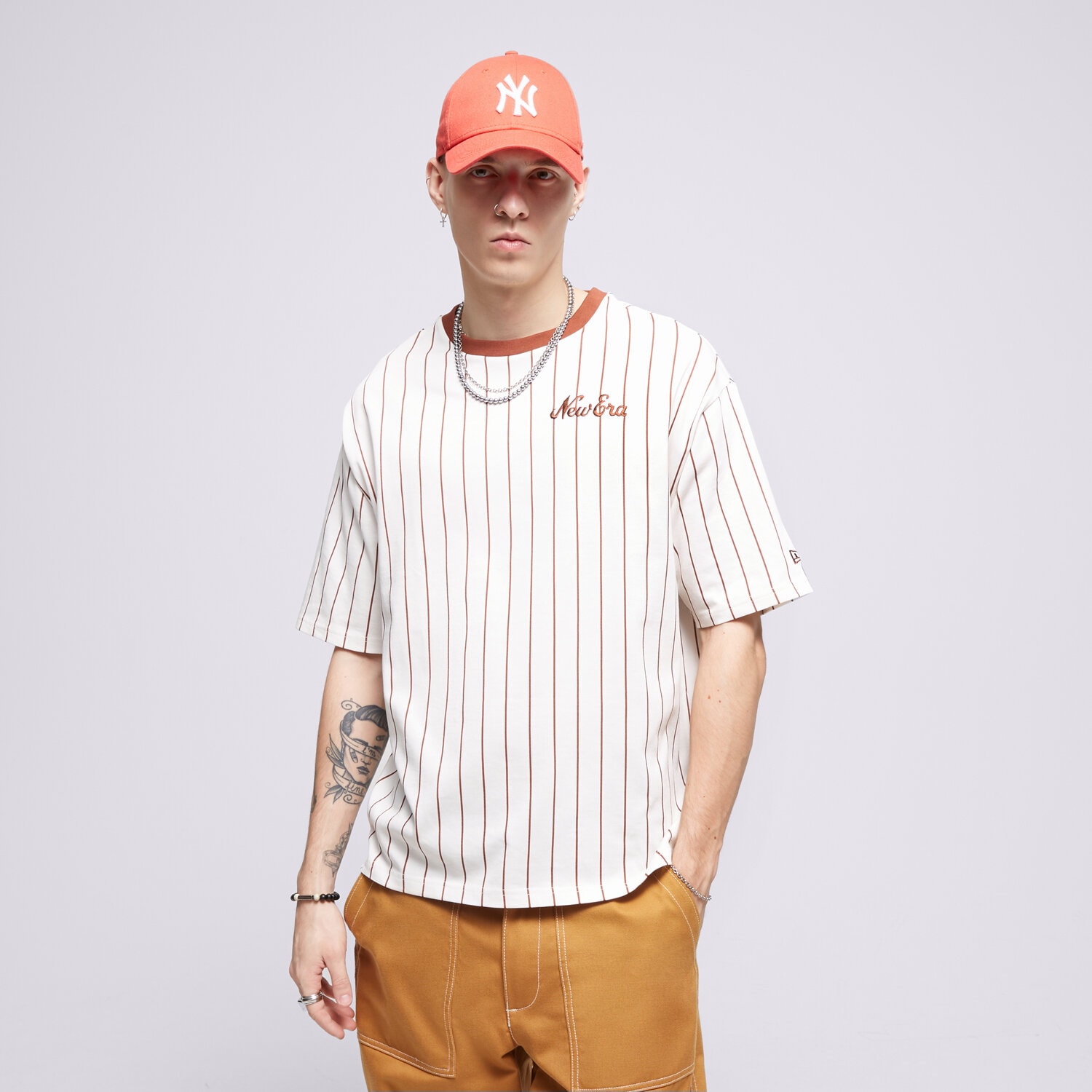 Bărbați tricou NEW ERA TRICOU NE PINSTRIPE OS 60424405 Bej