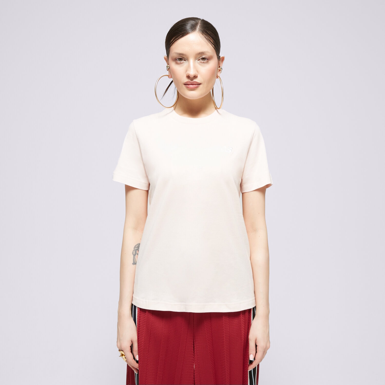 Femei tricou NEW BALANCE TRICOU JERSEY SMALL LOGO WT41509OUK Roz