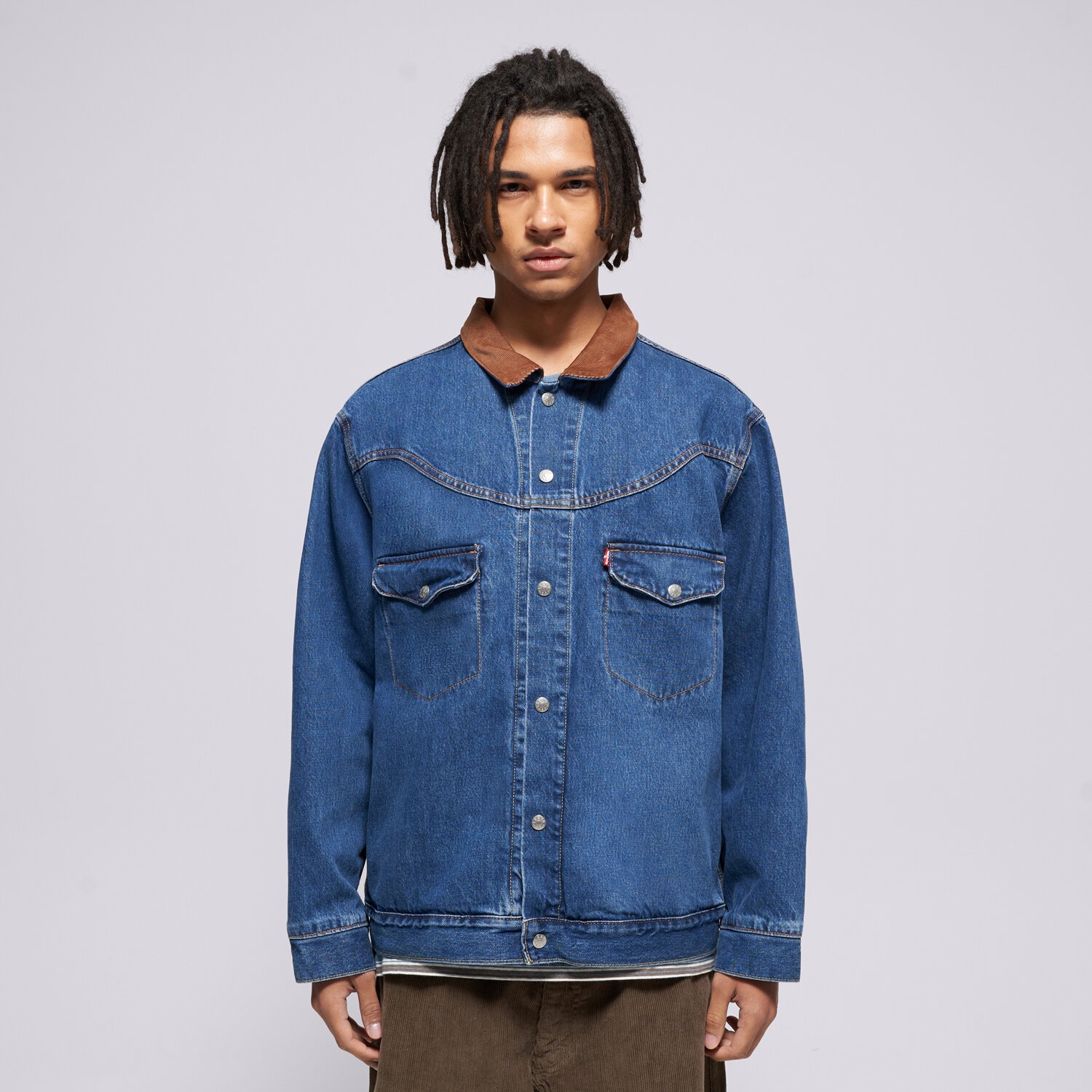 Bărbați tricou LEVI'S CĂMAșĂ WESTERN INSPIRED TRUCK DARK INDIGO - WORN IN 002WN-0000 Albastru