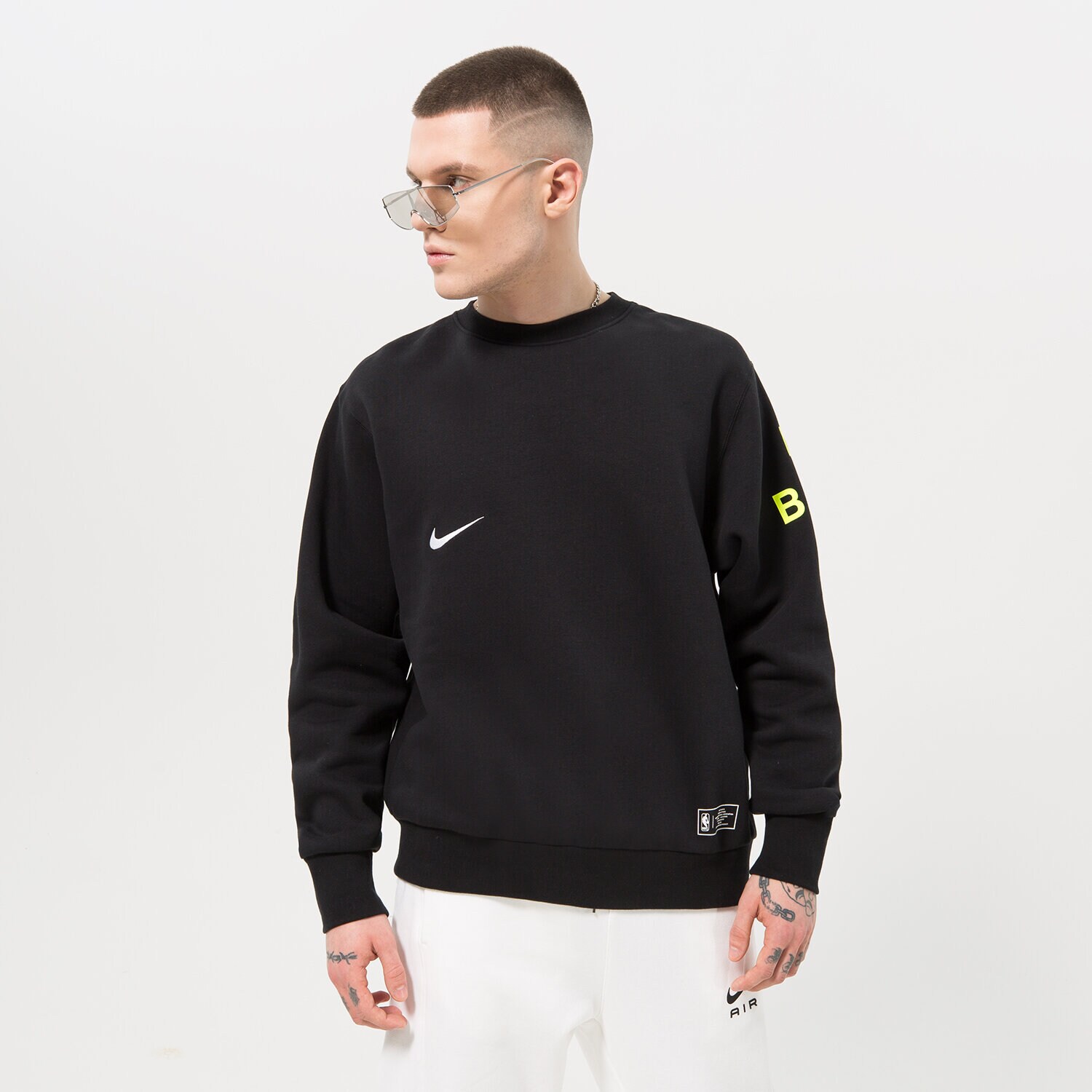 Bărbați bluză NIKE BLUZĂ N31 M NK CREW FLC CTS 23 NBA DR9124-010 Negru