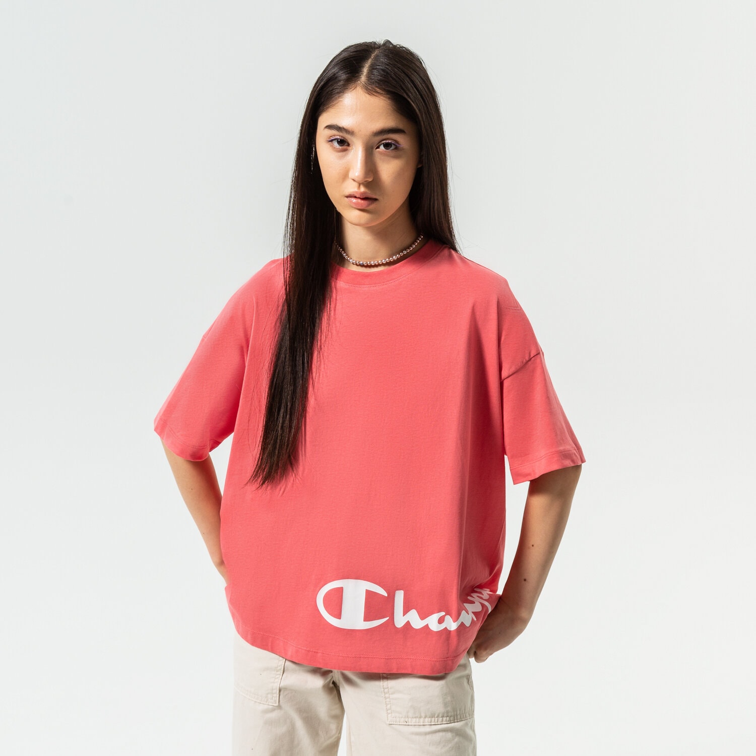 Femei tricou CHAMPION TRICOU CREWNECK TRICOU 115425PS171 Roz