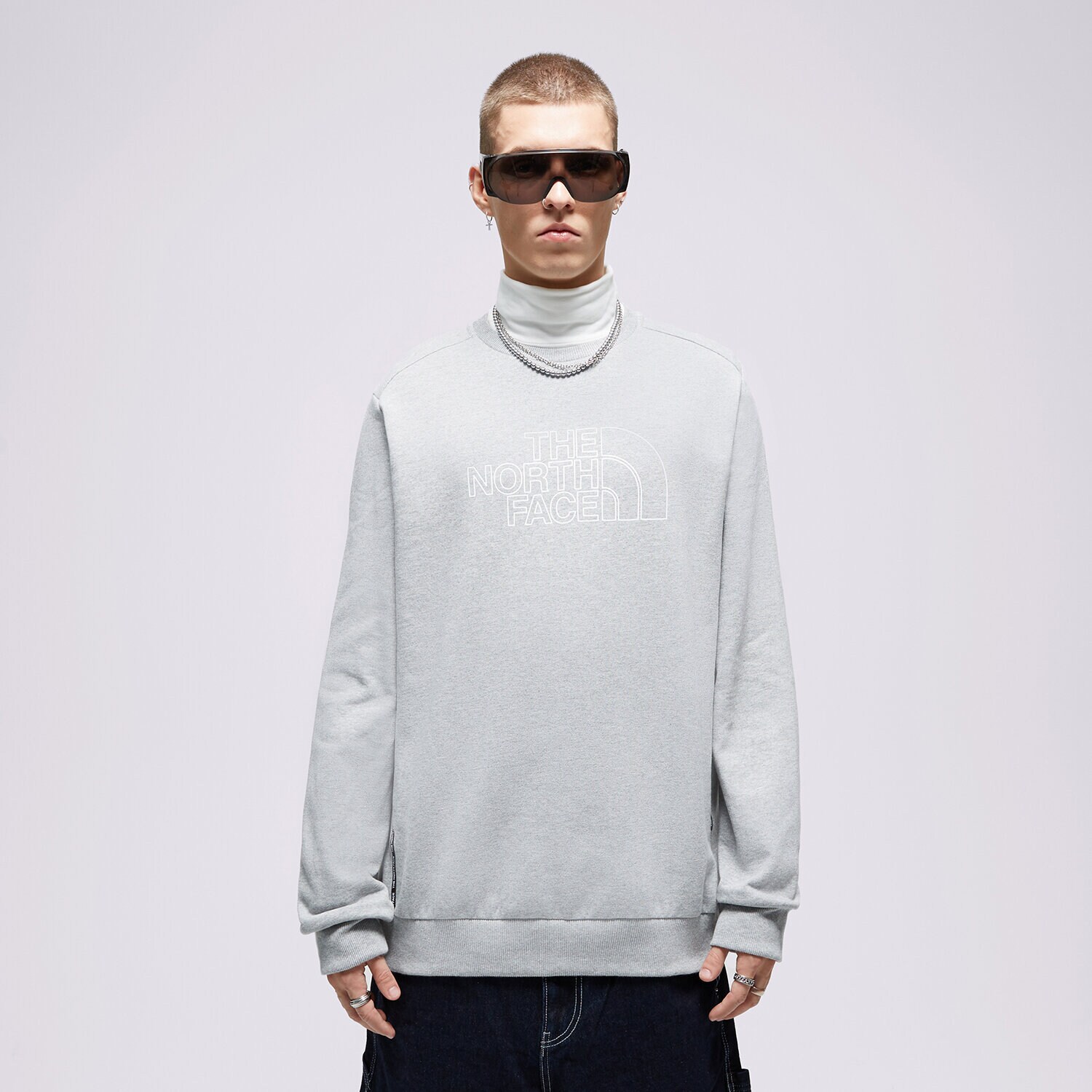 Bărbați bluză THE NORTH FACE BLUZĂ CHANGLA CREW TNFLIGHTGREYHTR NF0A857ADYX1 Gri